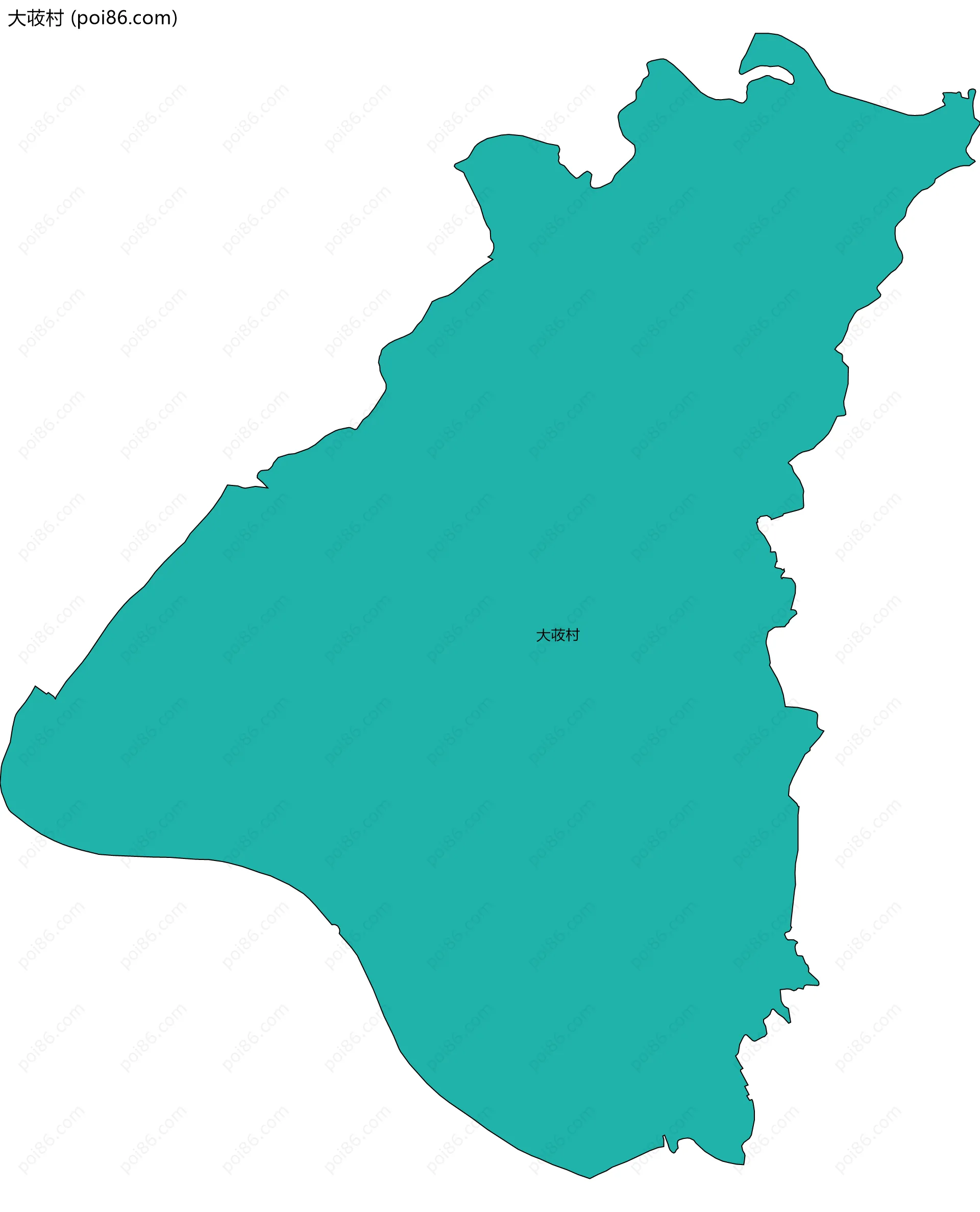 大荍村边界地图