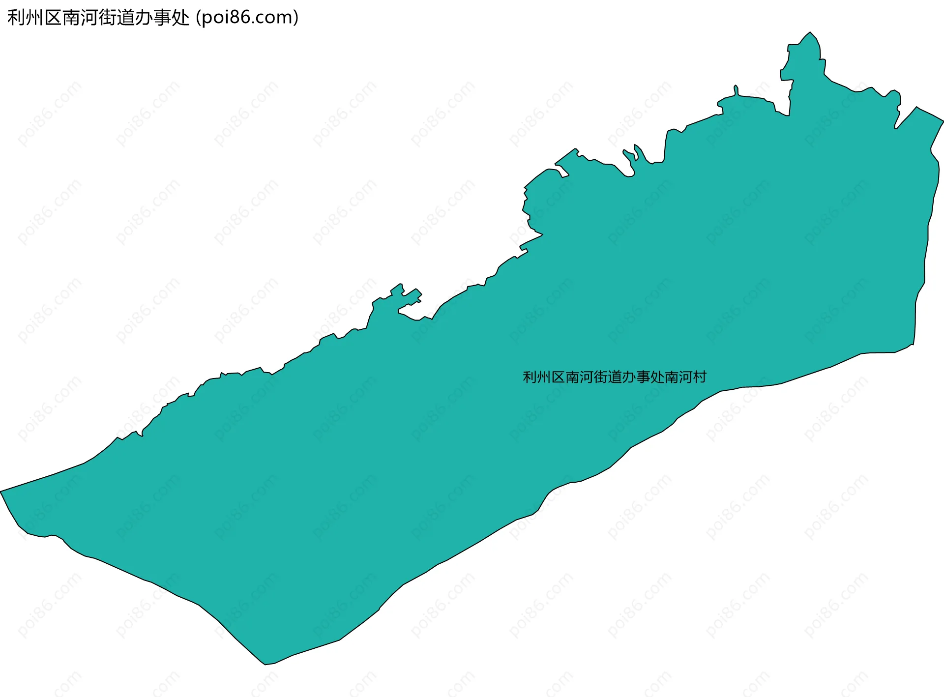 利州区南河街道办事处边界地图(五级行政区划)