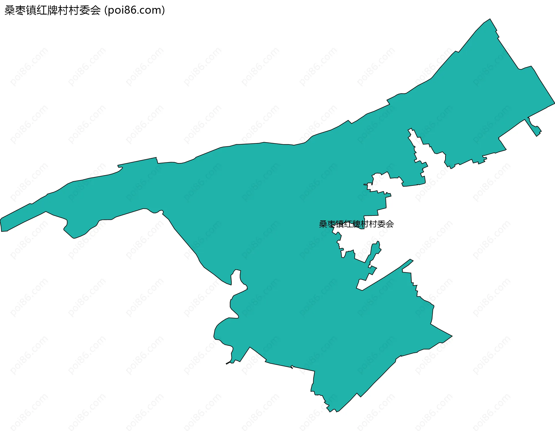 桑枣镇红牌村村委会边界地图