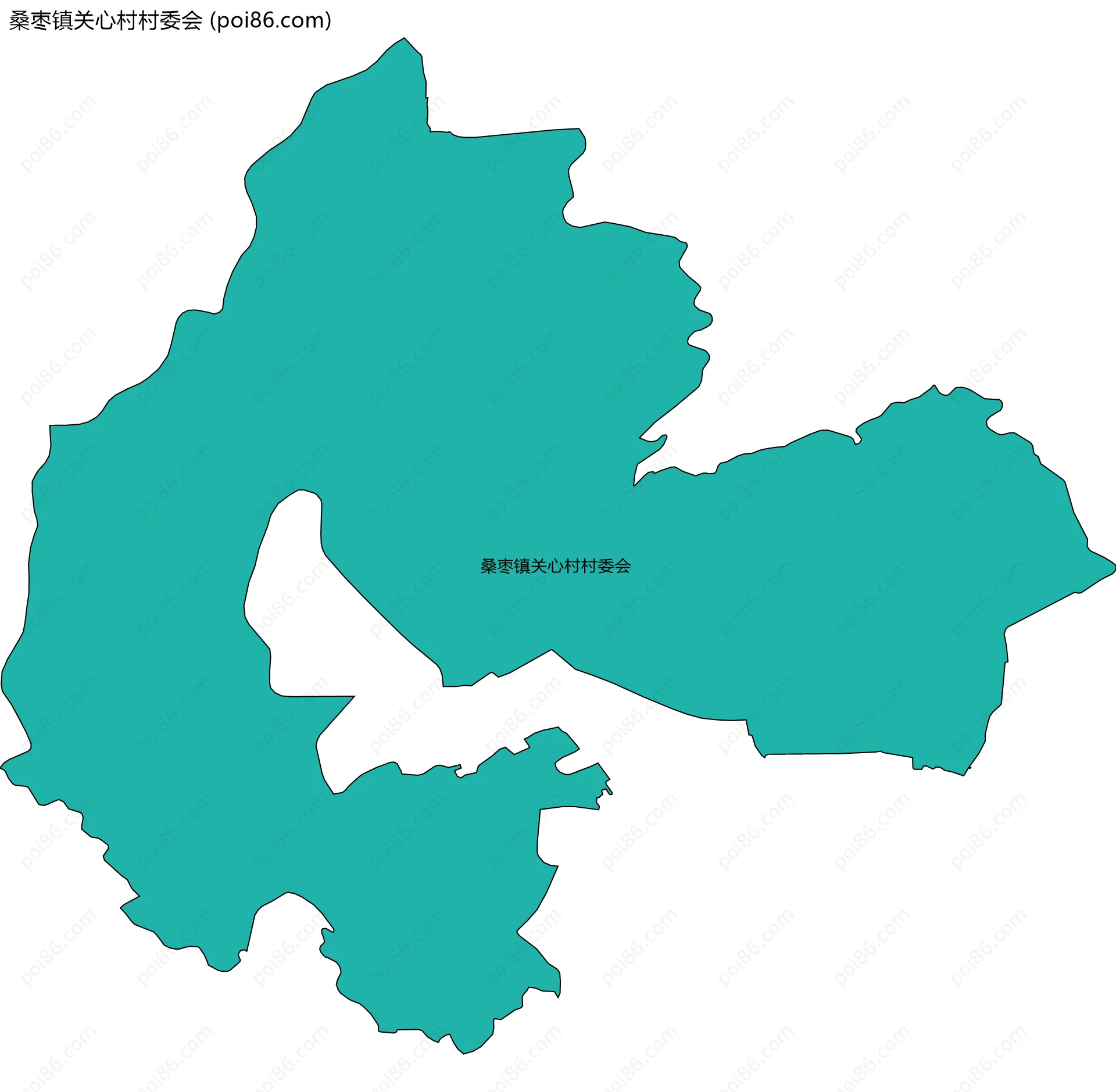 桑枣镇关心村村委会边界地图