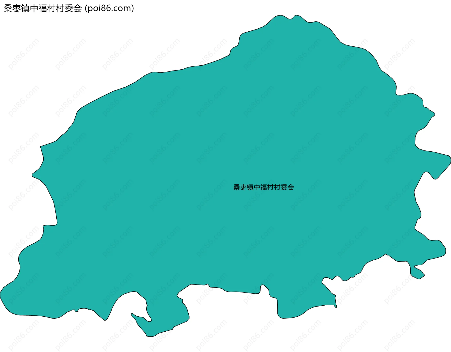 桑枣镇中福村村委会边界地图