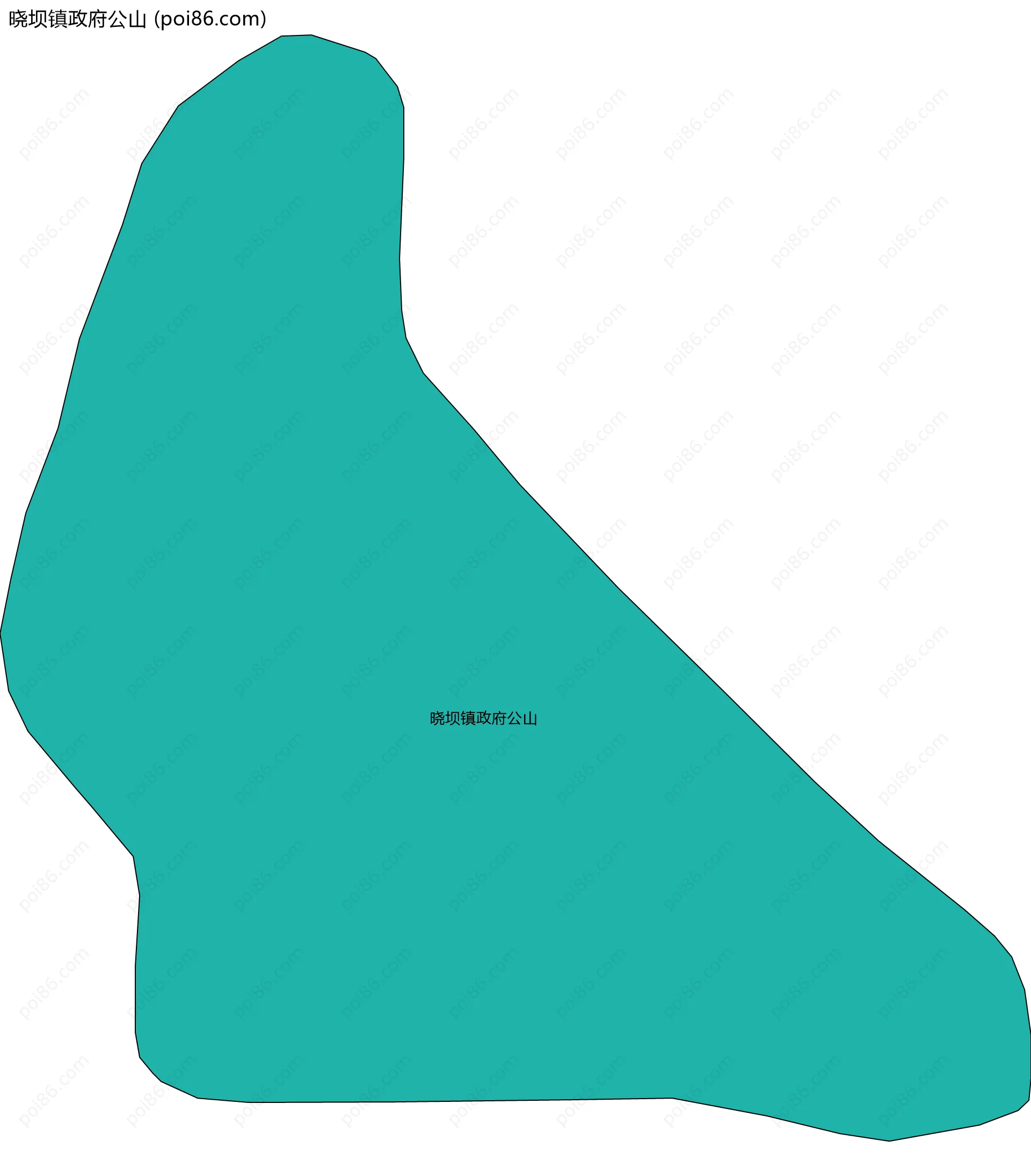 晓坝镇政府公山边界地图