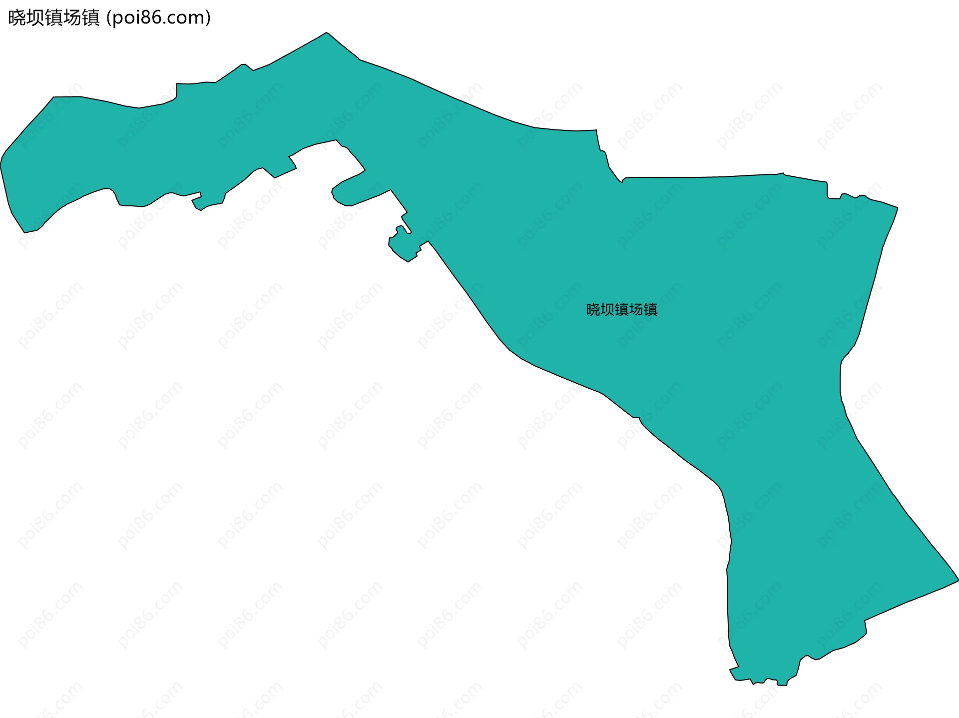 晓坝镇场镇边界地图