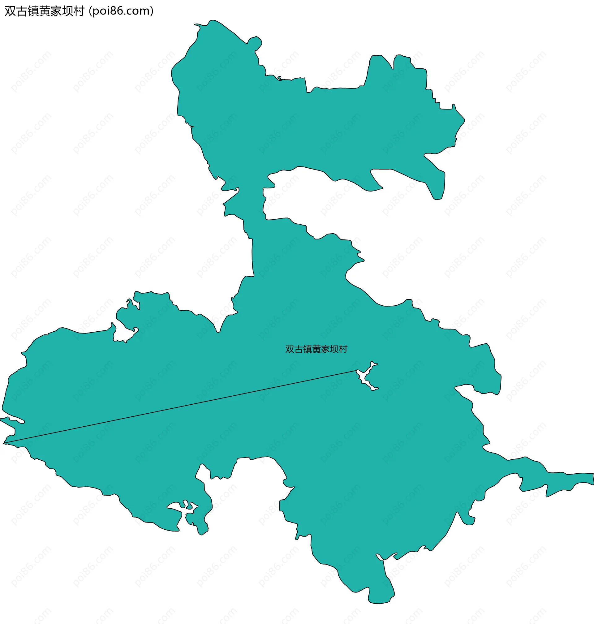 双古镇黄家坝村边界地图
