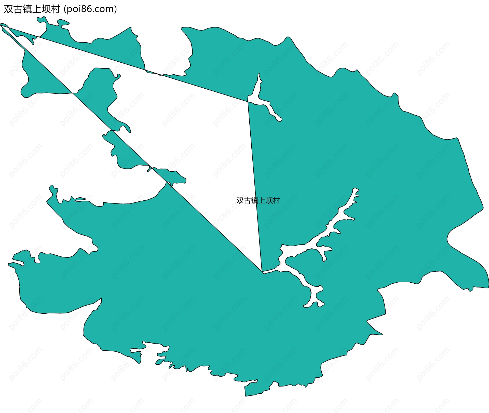 双古镇上坝村边界地图