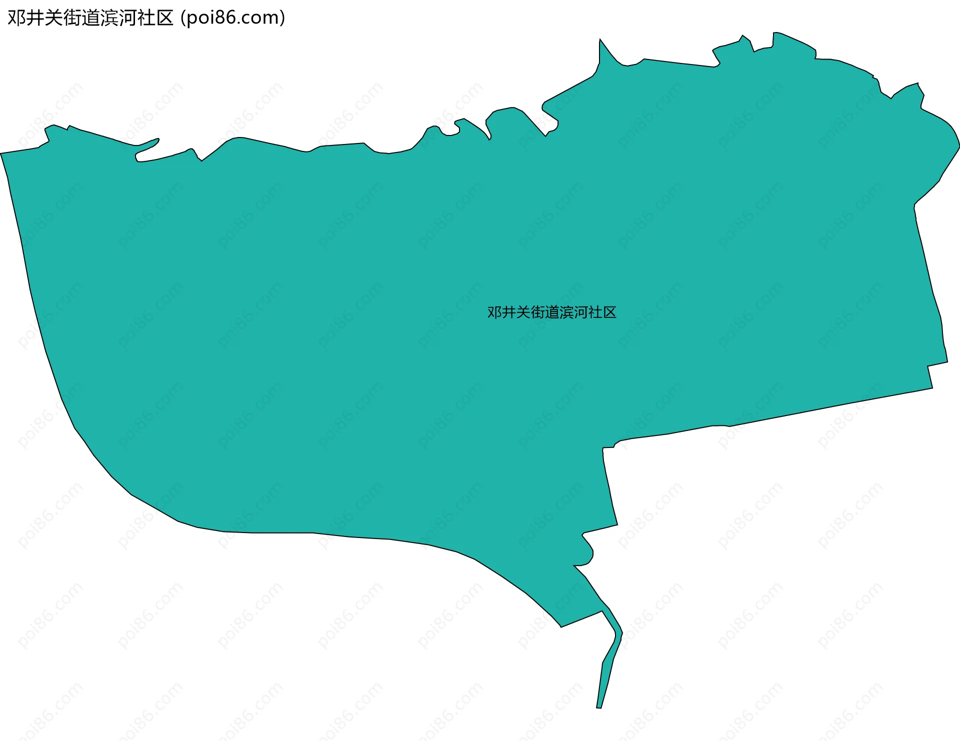 邓井关街道滨河社区边界地图