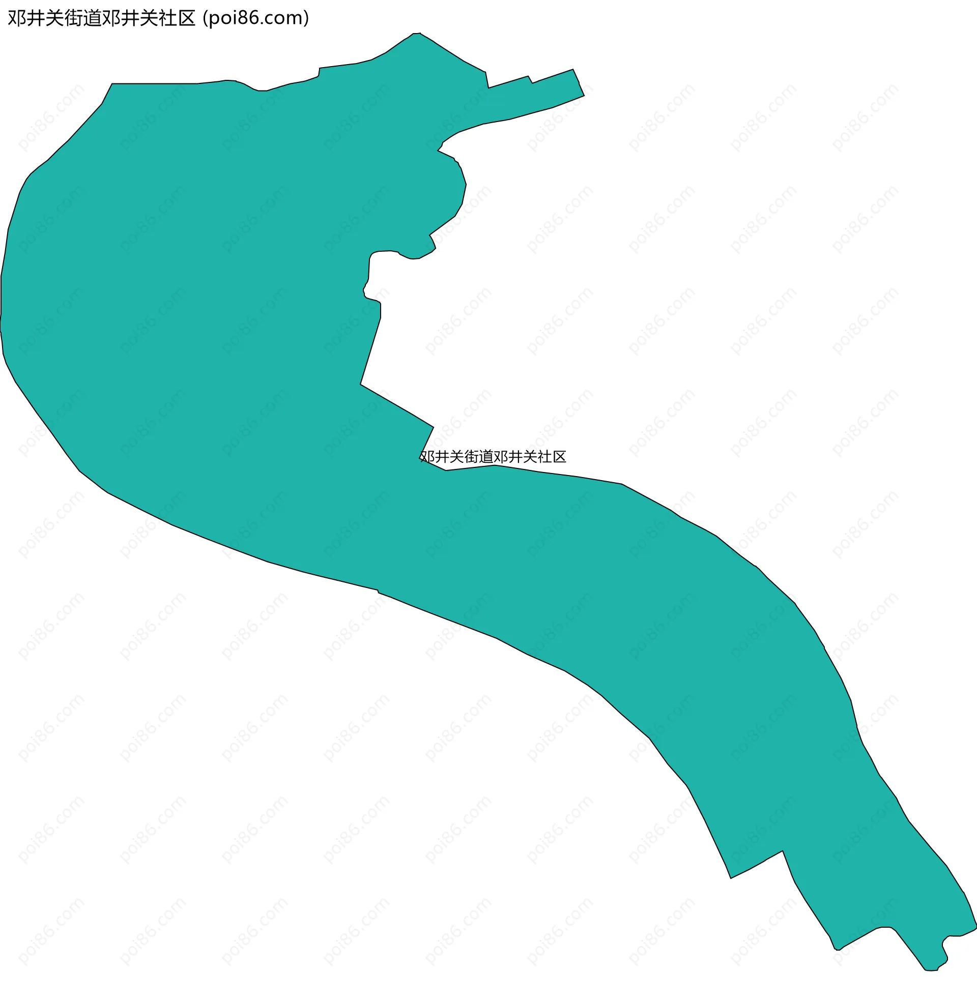邓井关街道邓井关社区边界地图