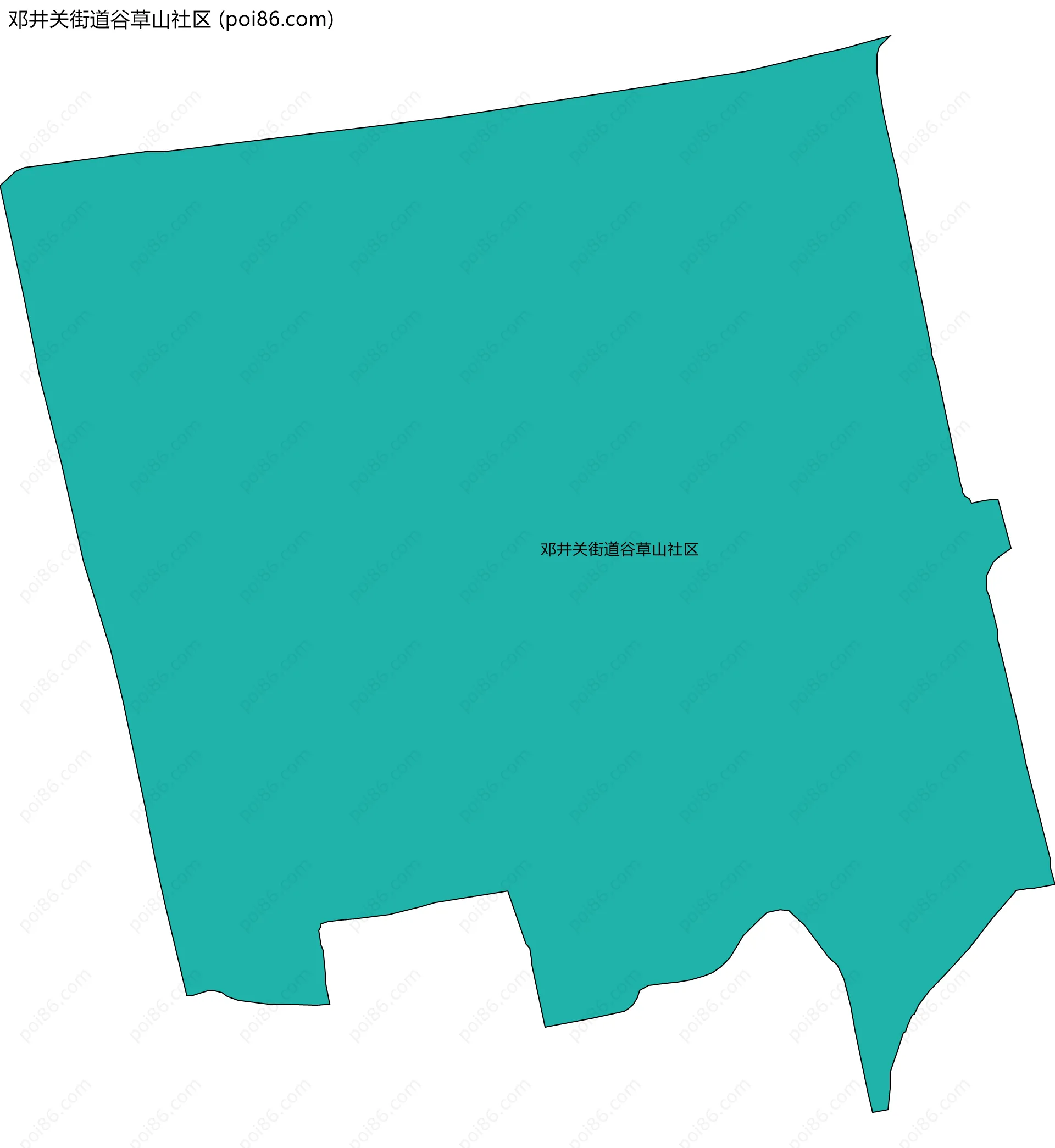 邓井关街道谷草山社区边界地图