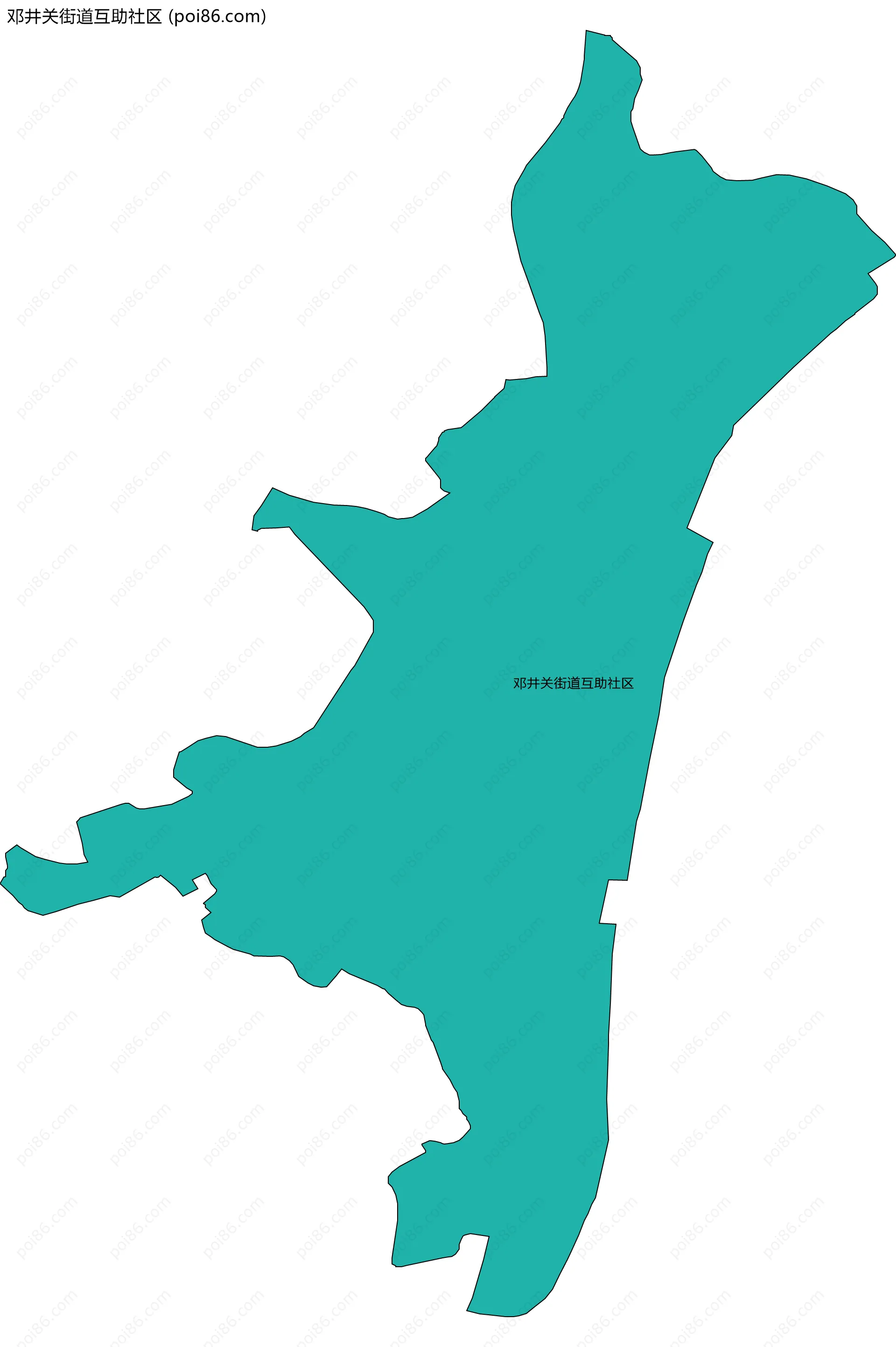 邓井关街道互助社区边界地图