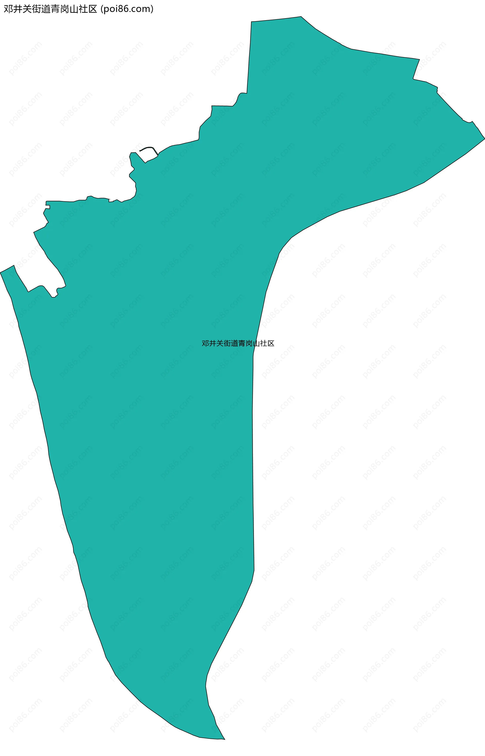 邓井关街道青岗山社区边界地图