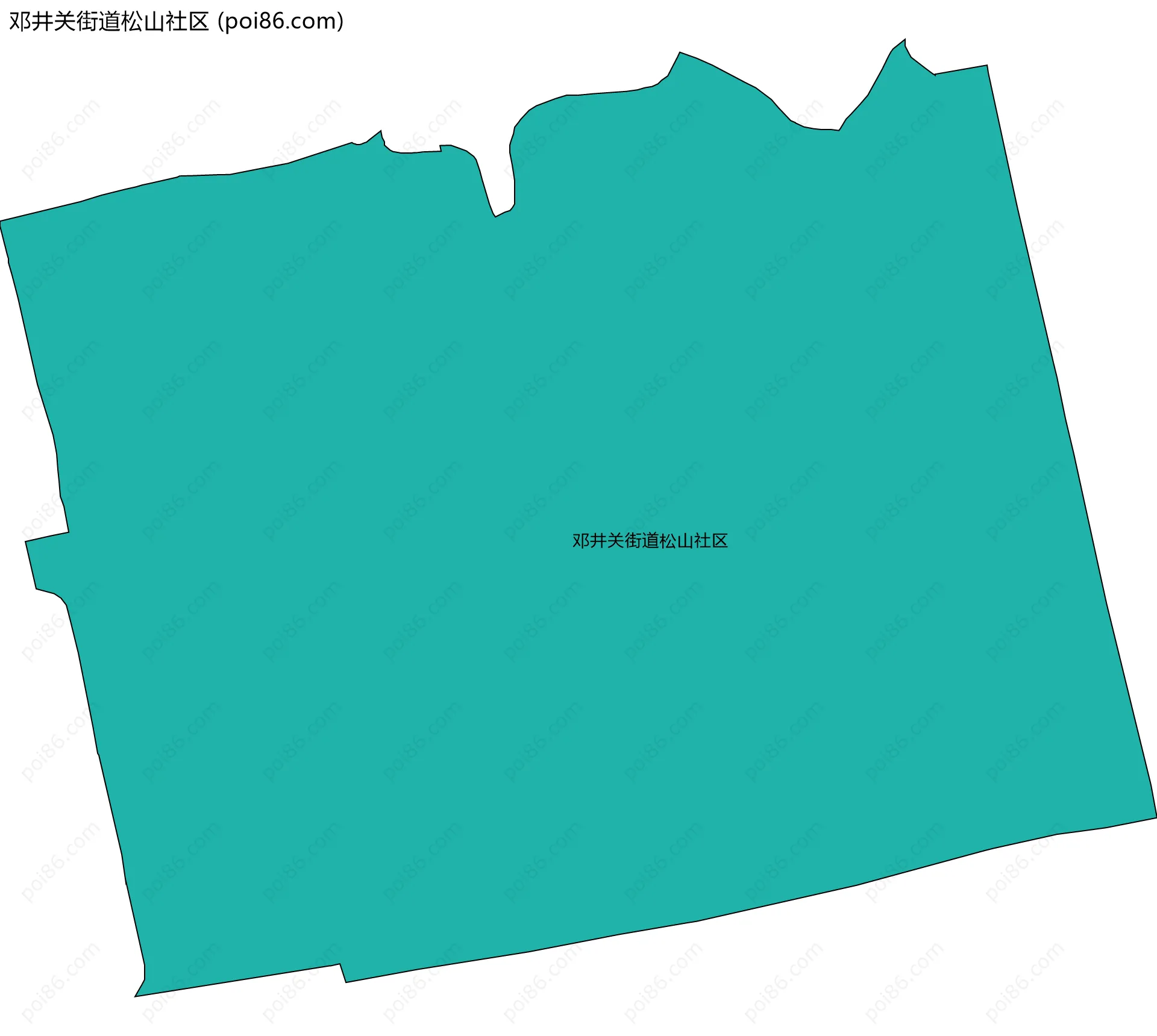 邓井关街道松山社区边界地图