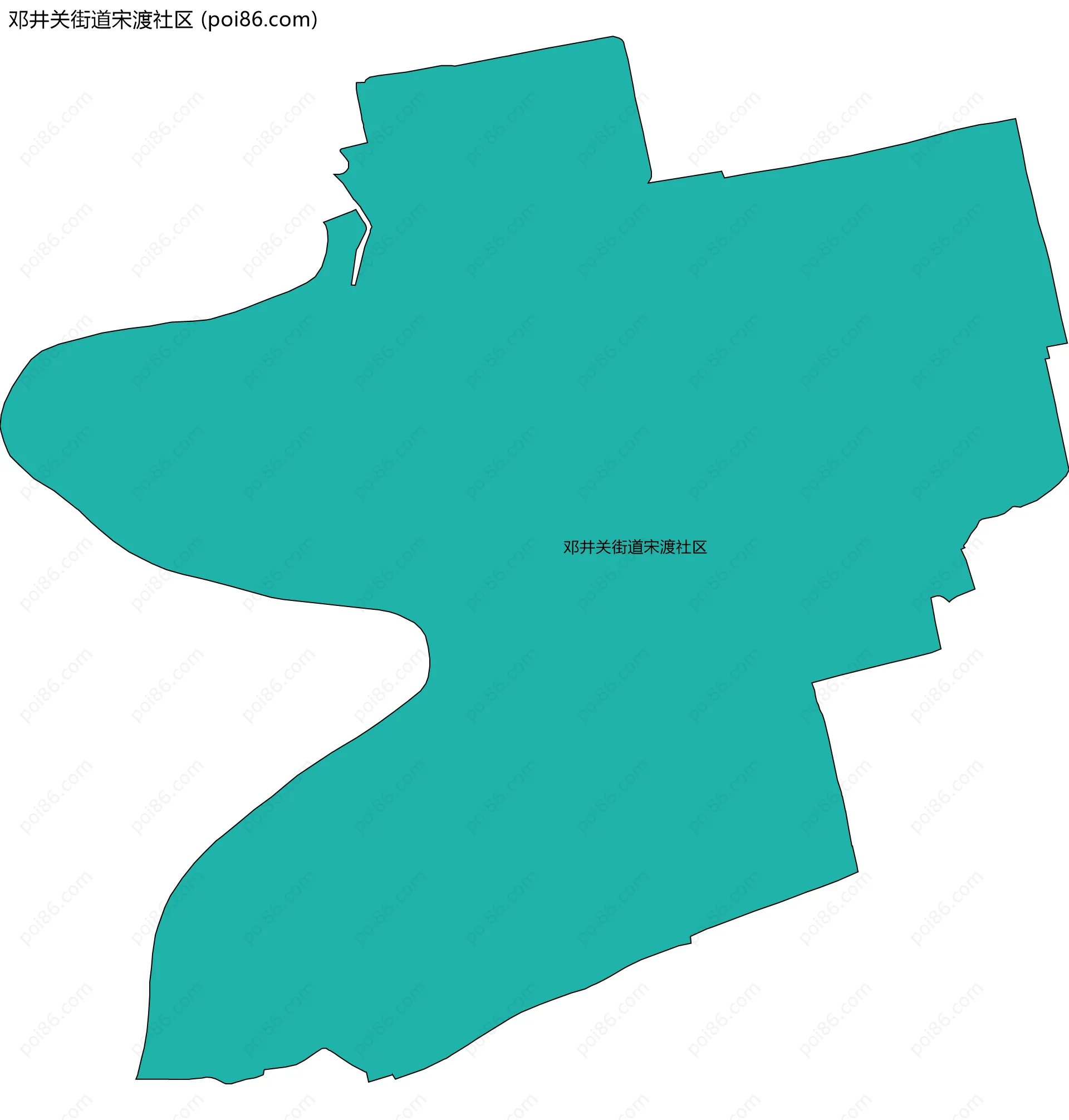 邓井关街道宋渡社区边界地图