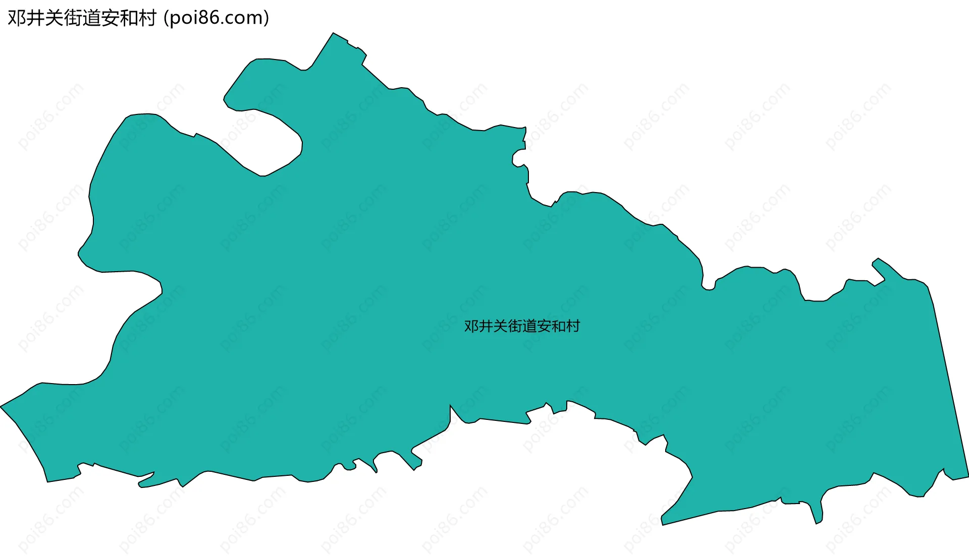 邓井关街道安和村边界地图