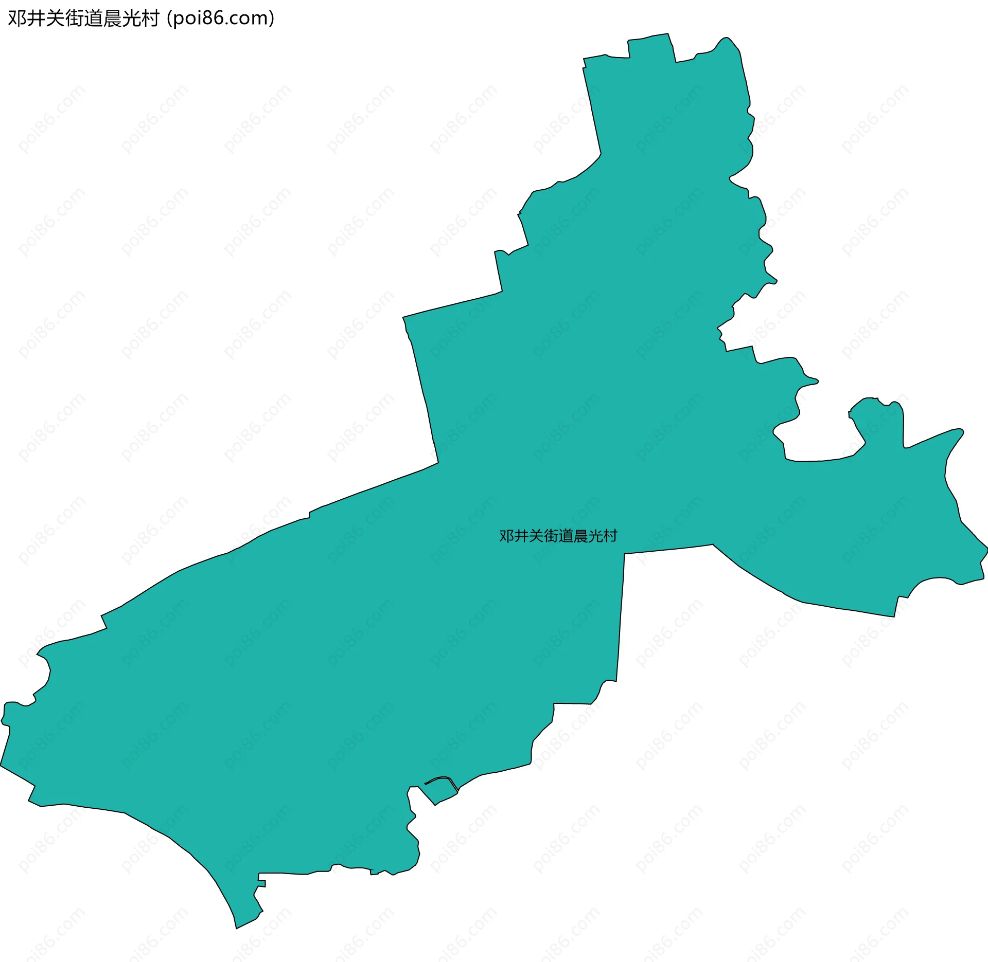 邓井关街道晨光村边界地图