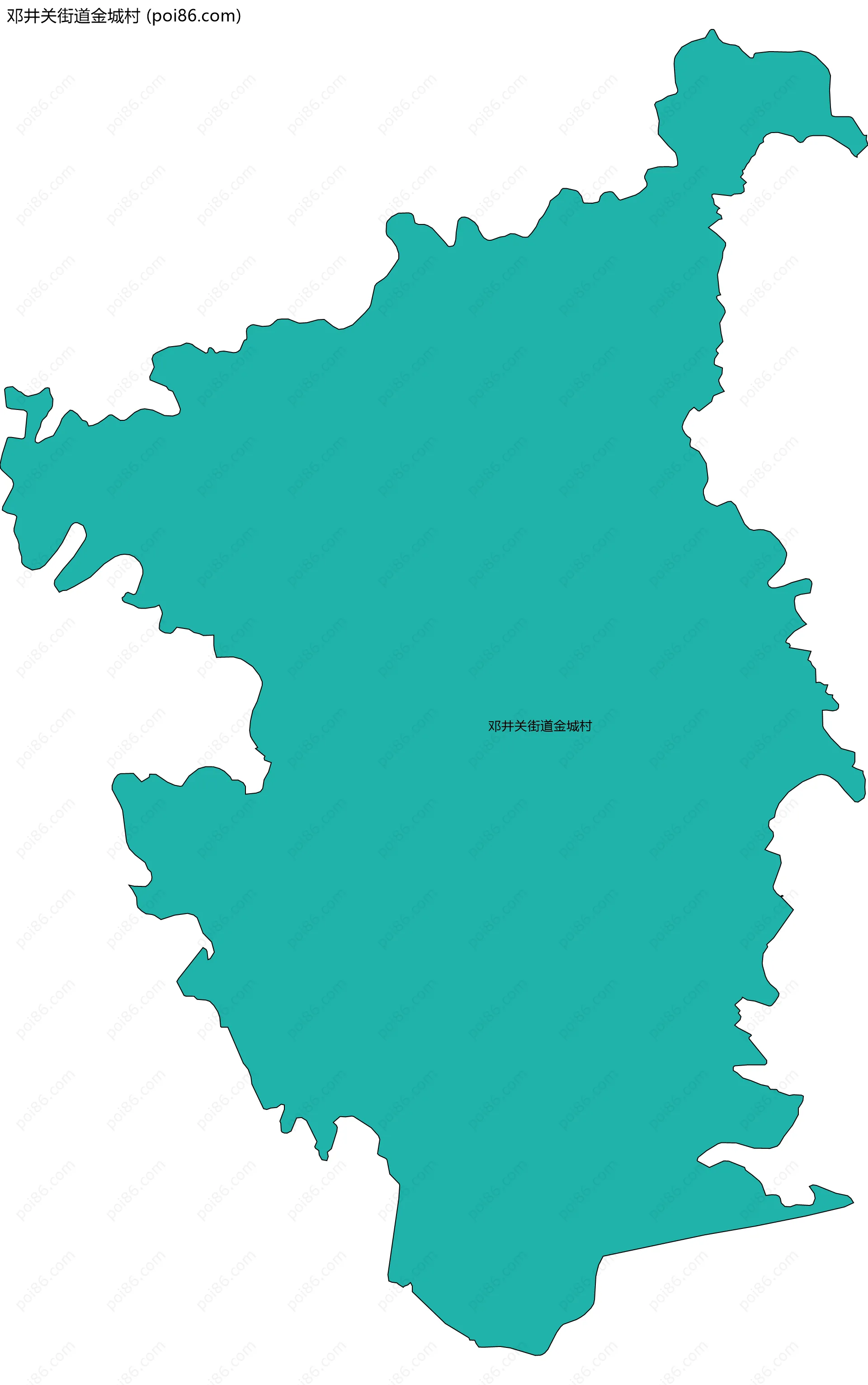 邓井关街道金城村边界地图