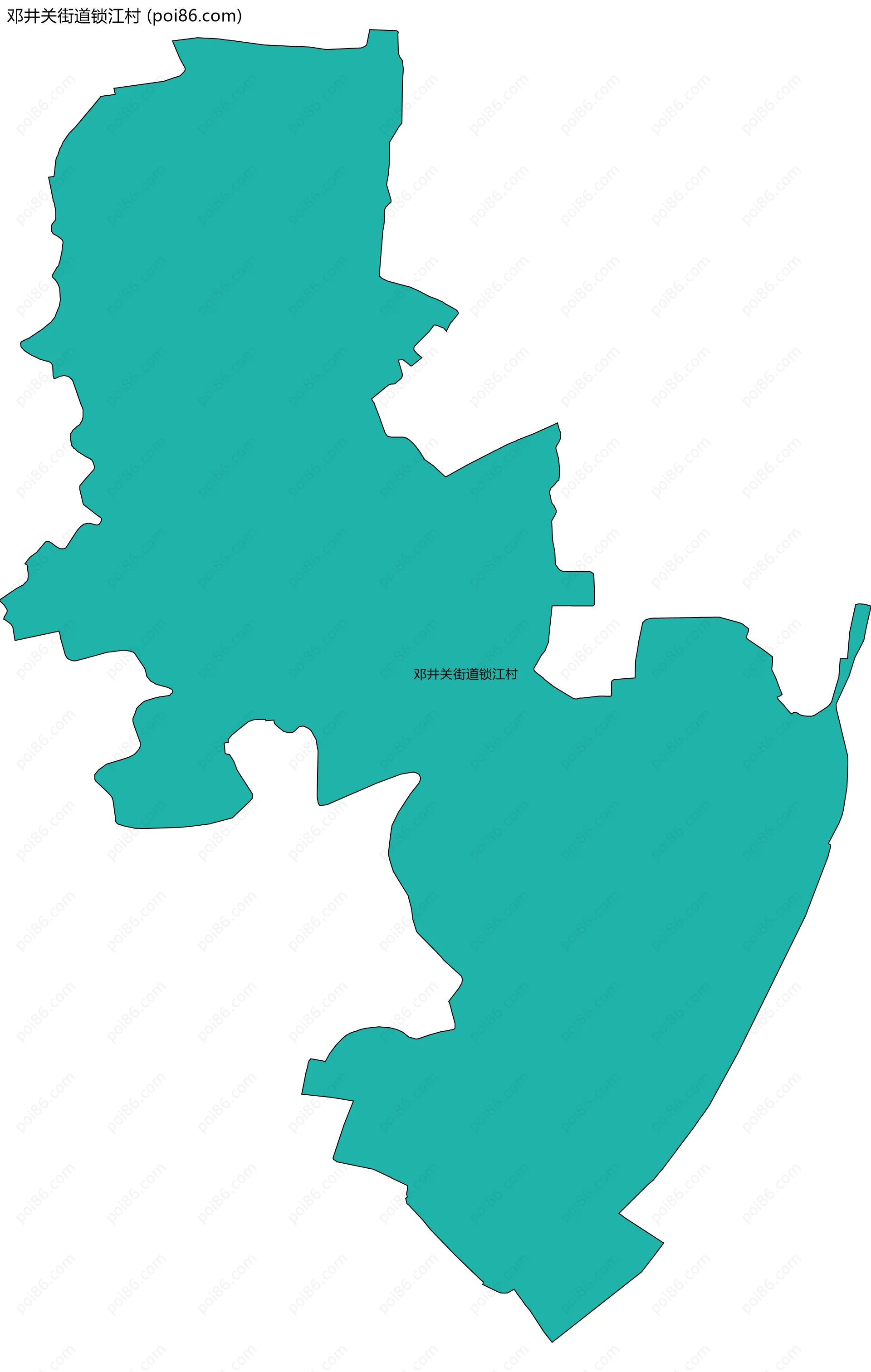 邓井关街道锁江村边界地图