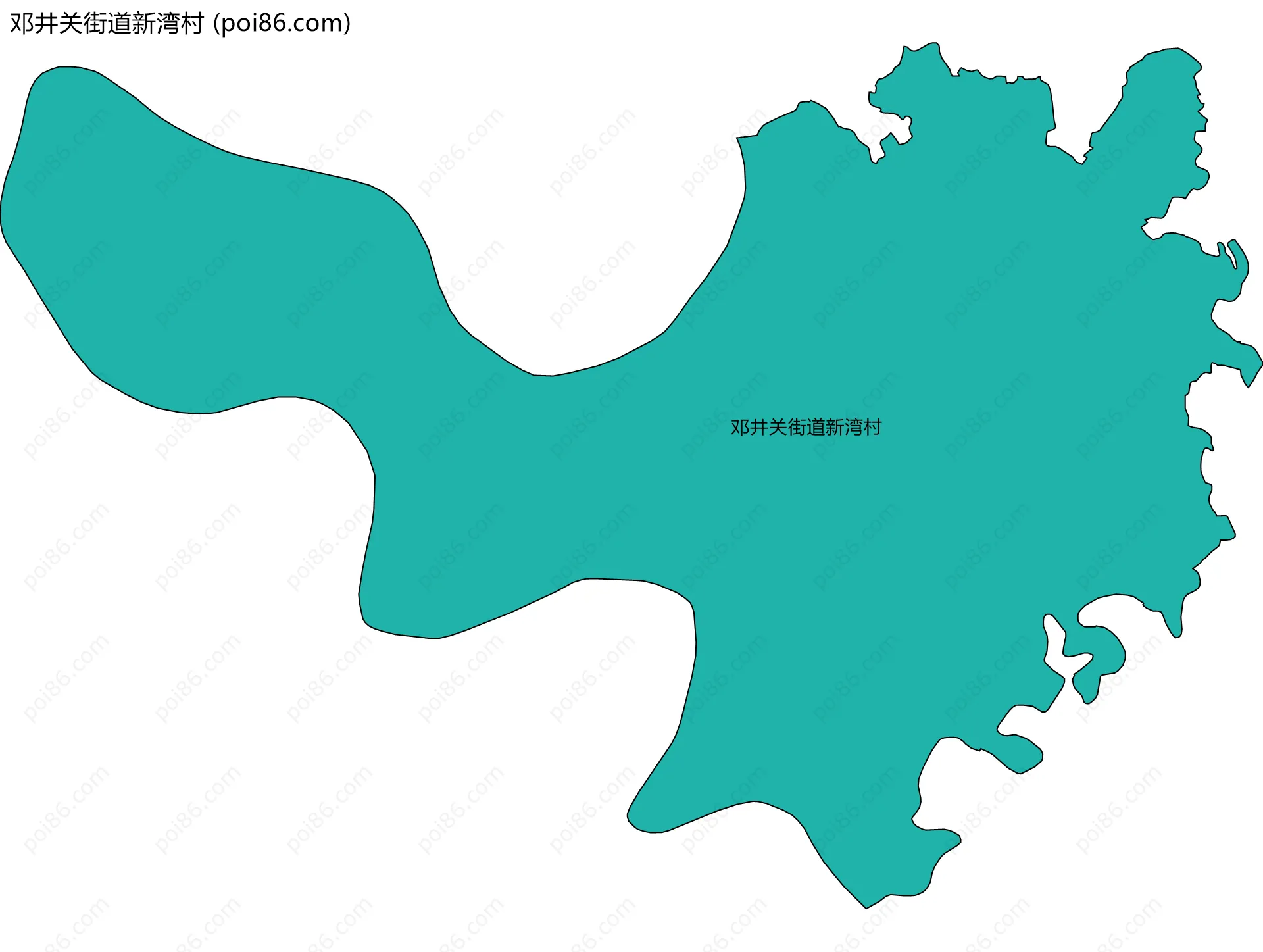 邓井关街道新湾村边界地图