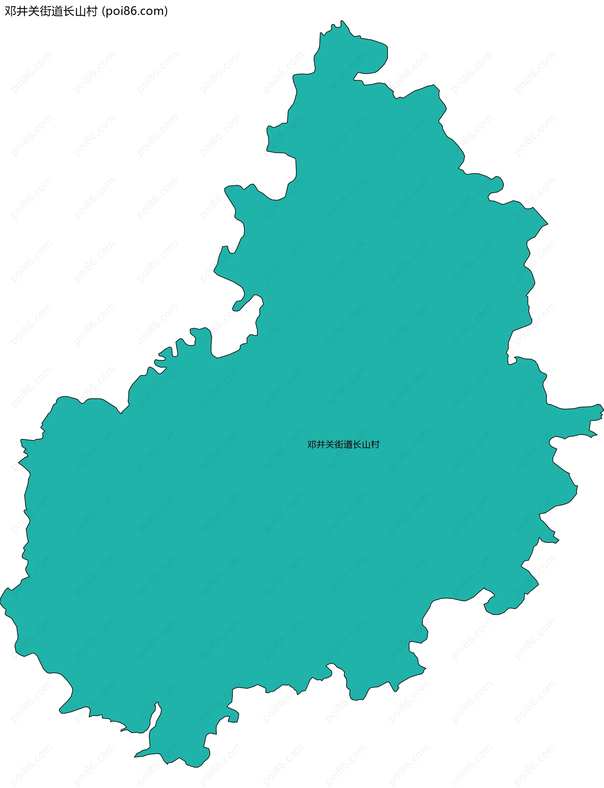 邓井关街道长山村边界地图