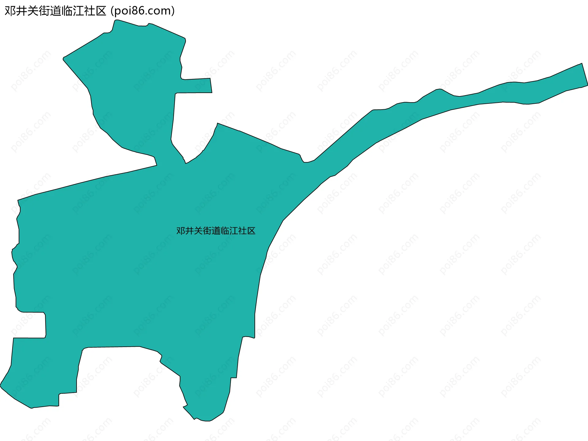邓井关街道临江社区边界地图