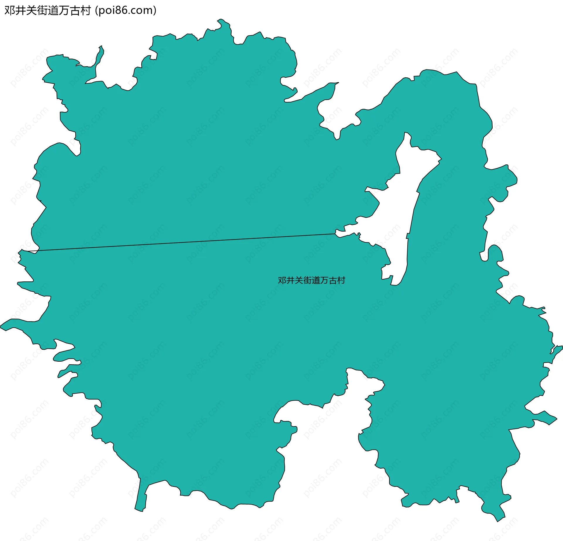 邓井关街道万古村边界地图