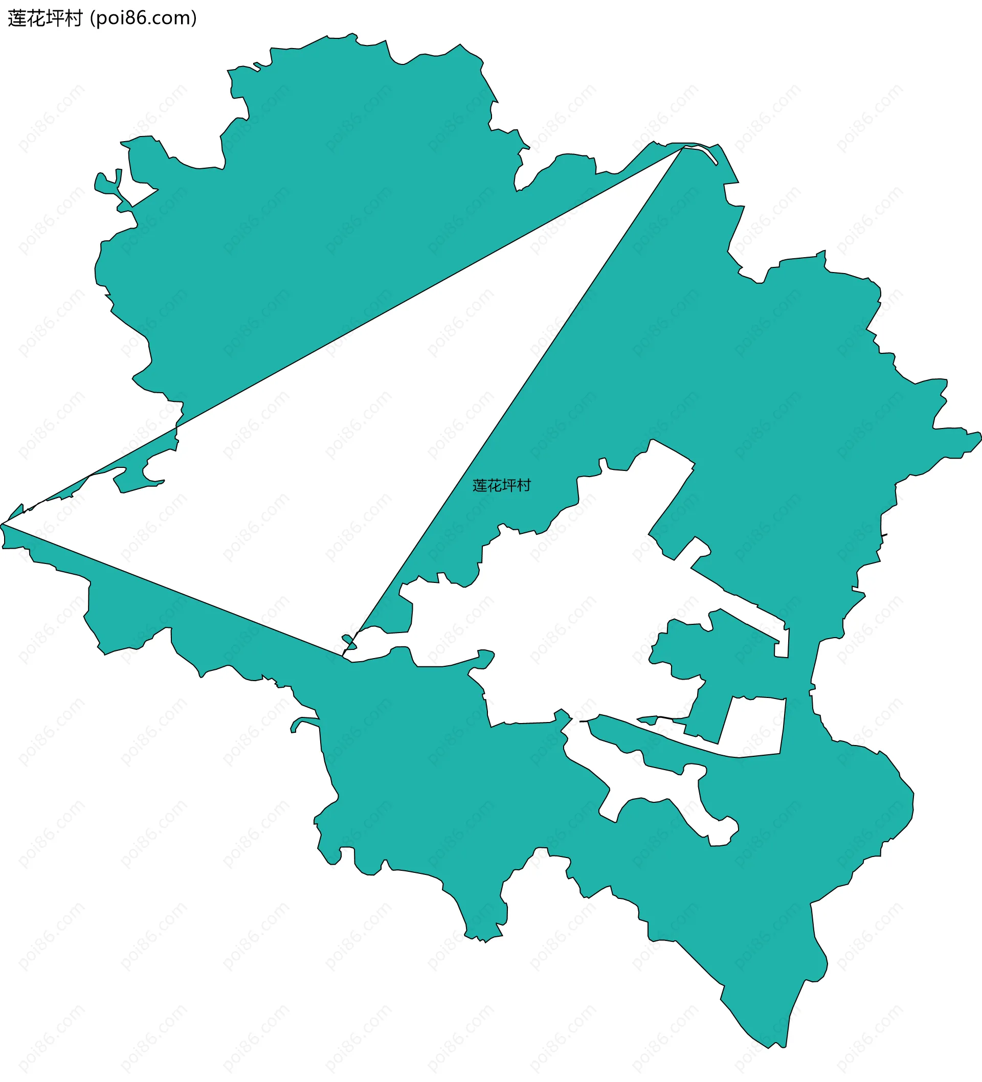 莲花坪村边界地图