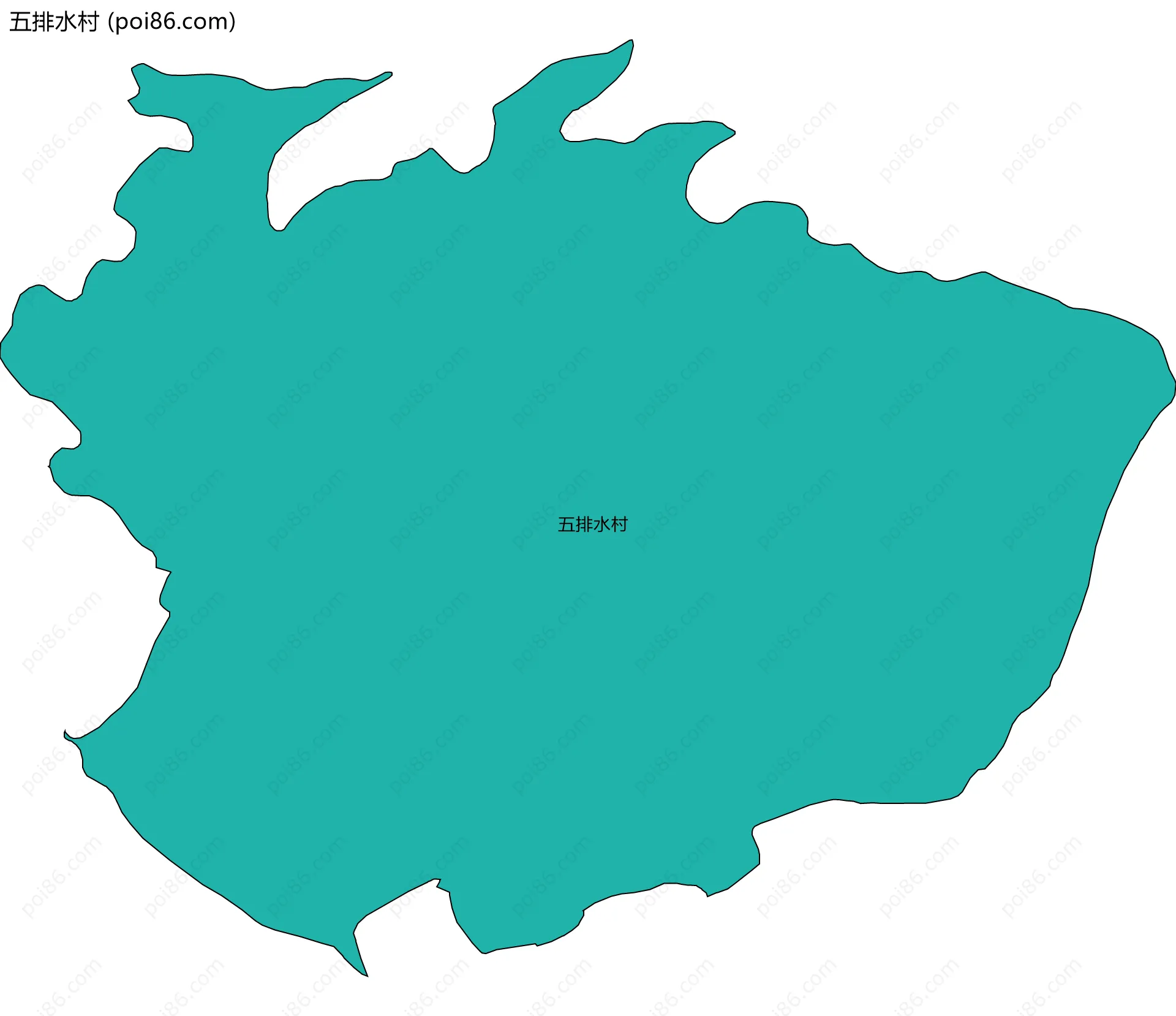 五排水村边界地图