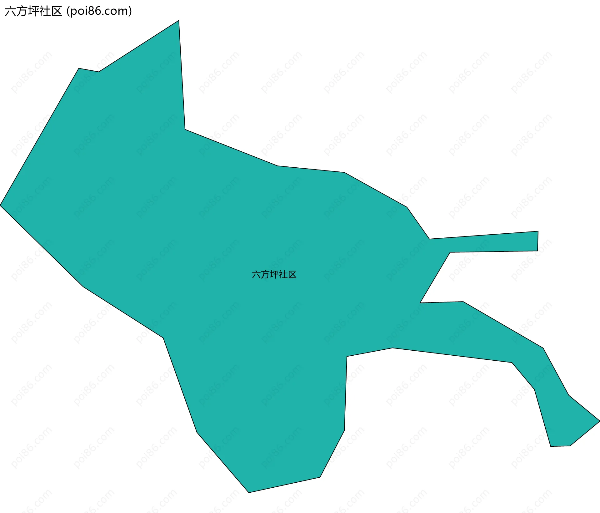 六方坪社区边界地图