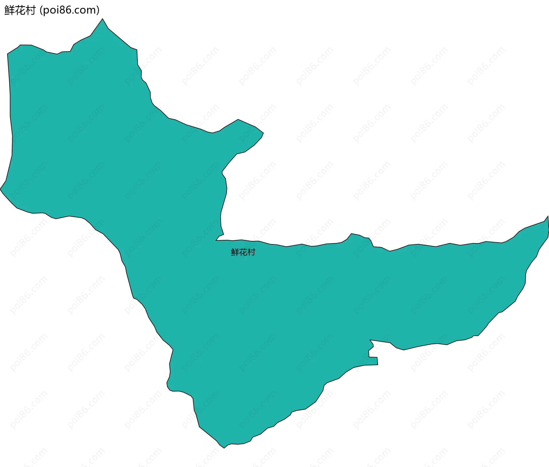鲜花村边界地图