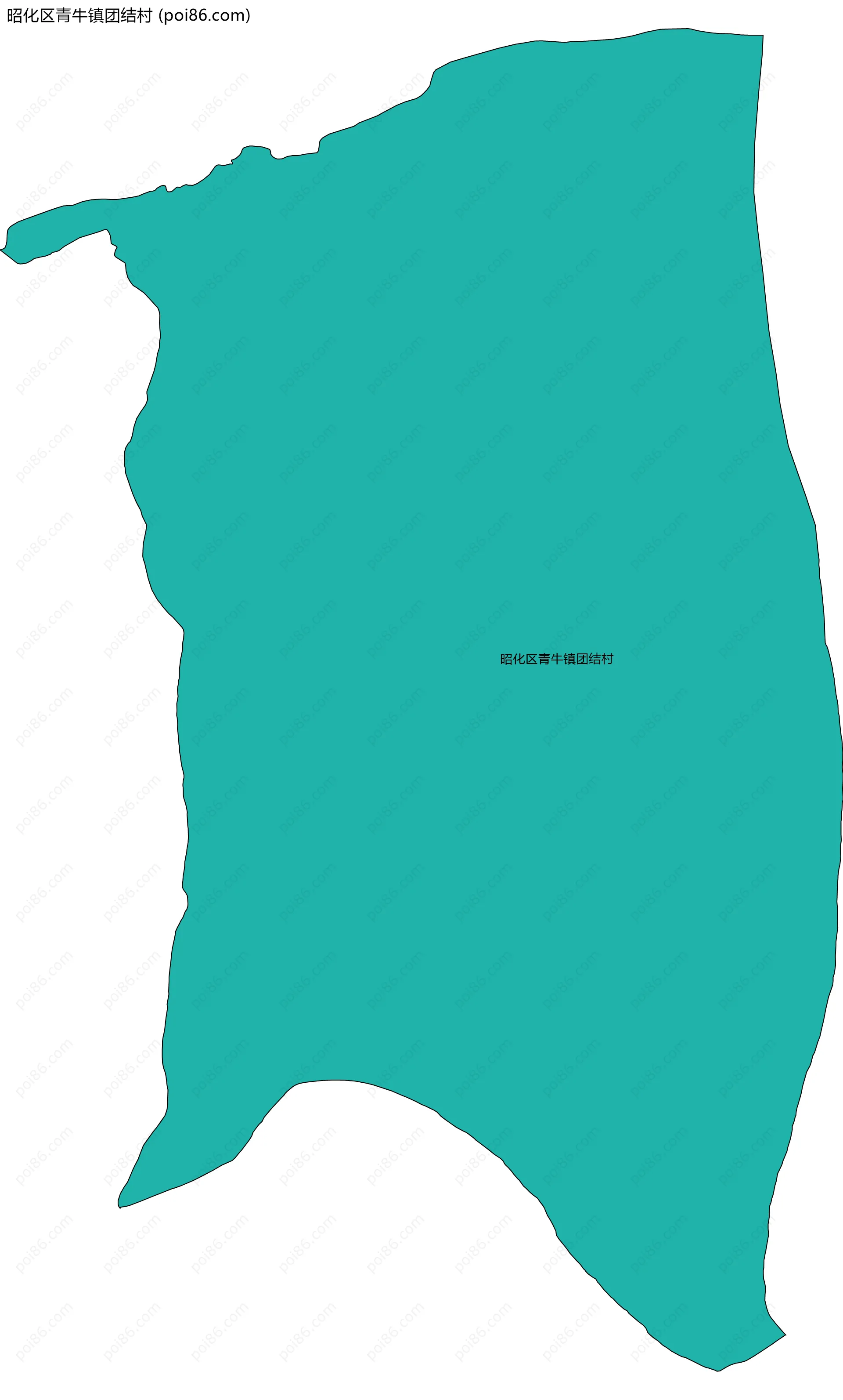 昭化区青牛镇团结村边界地图