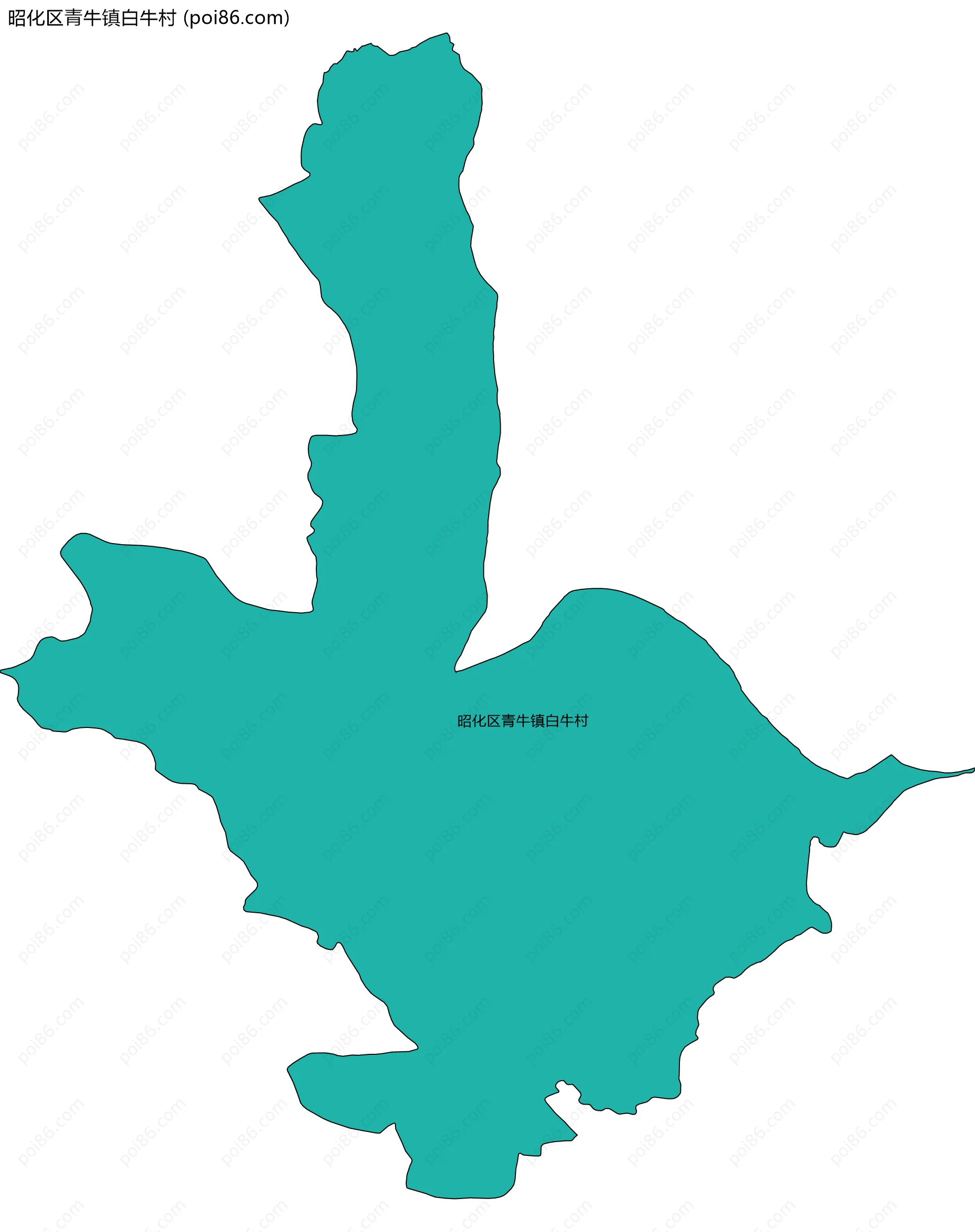 昭化区青牛镇白牛村边界地图
