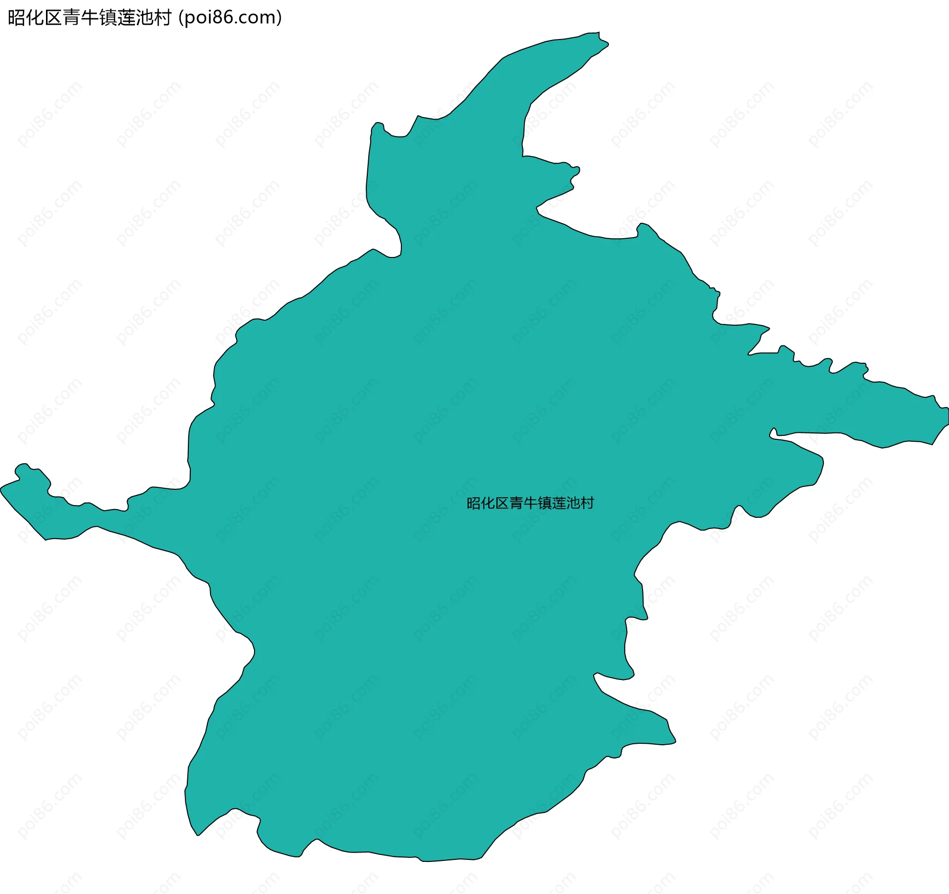 昭化区青牛镇莲池村边界地图