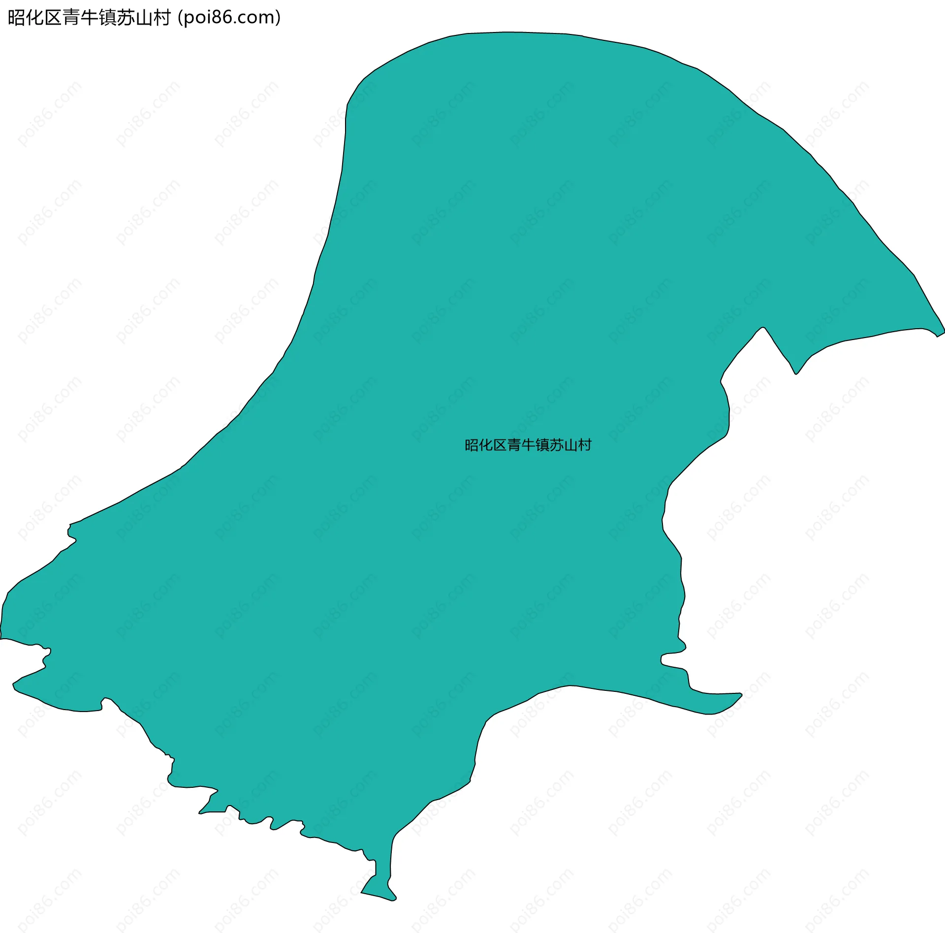 昭化区青牛镇苏山村边界地图