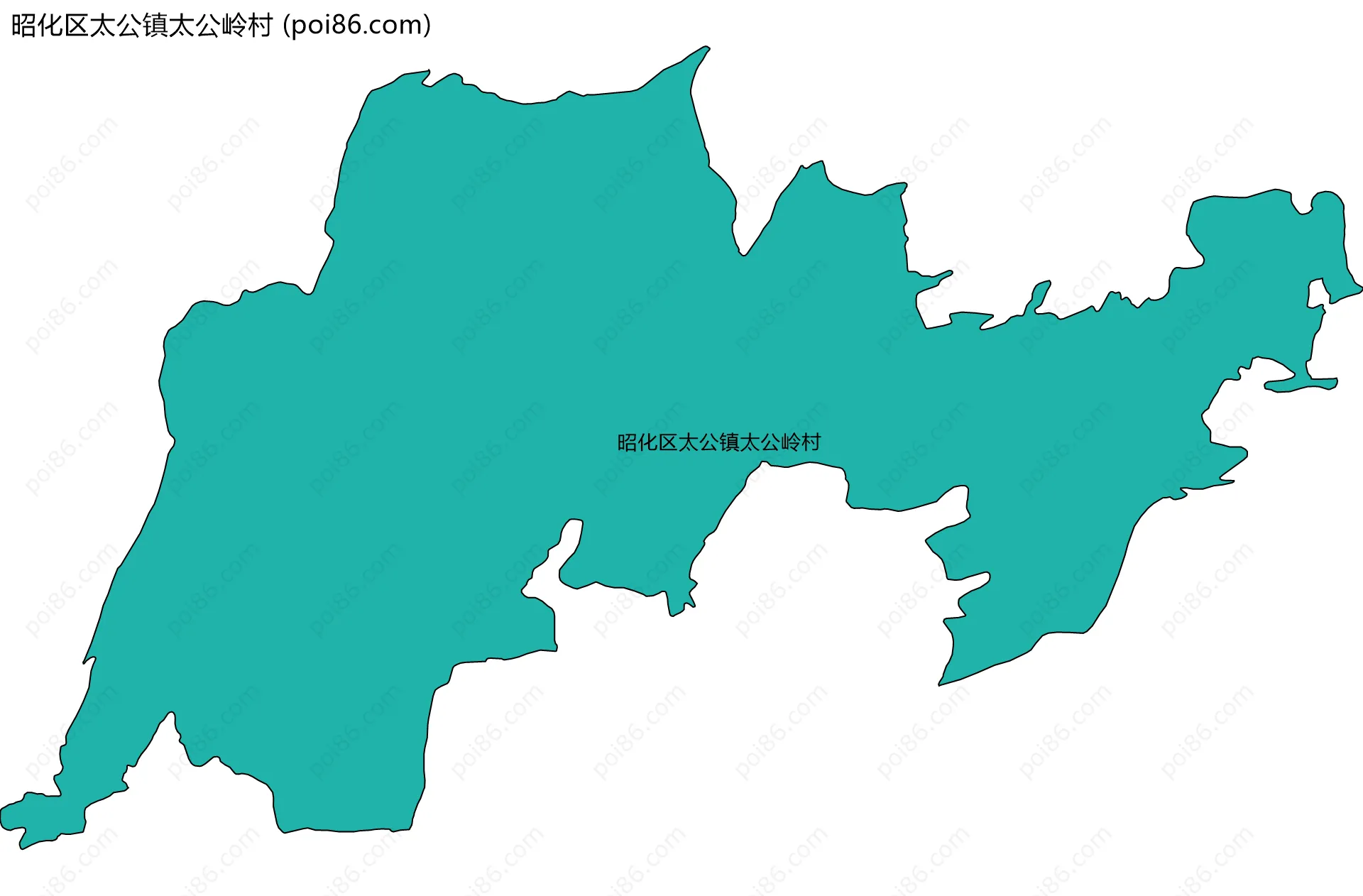 昭化区太公镇太公岭村边界地图