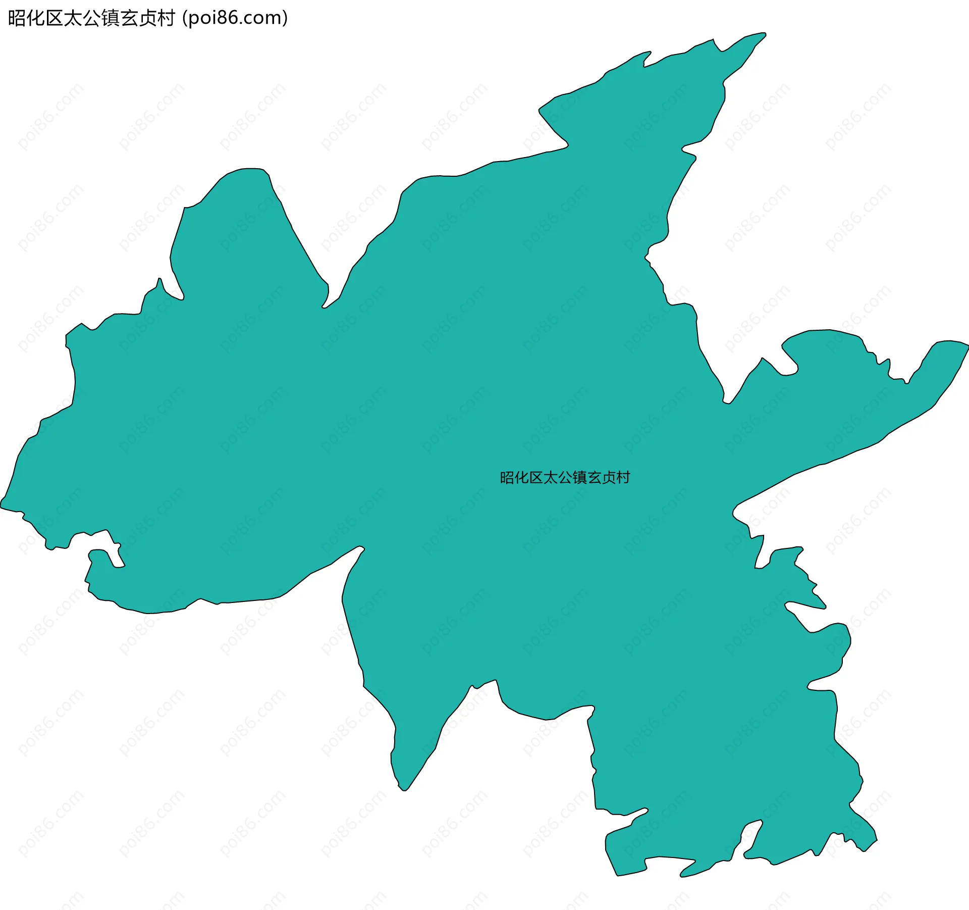 昭化区太公镇玄贞村边界地图