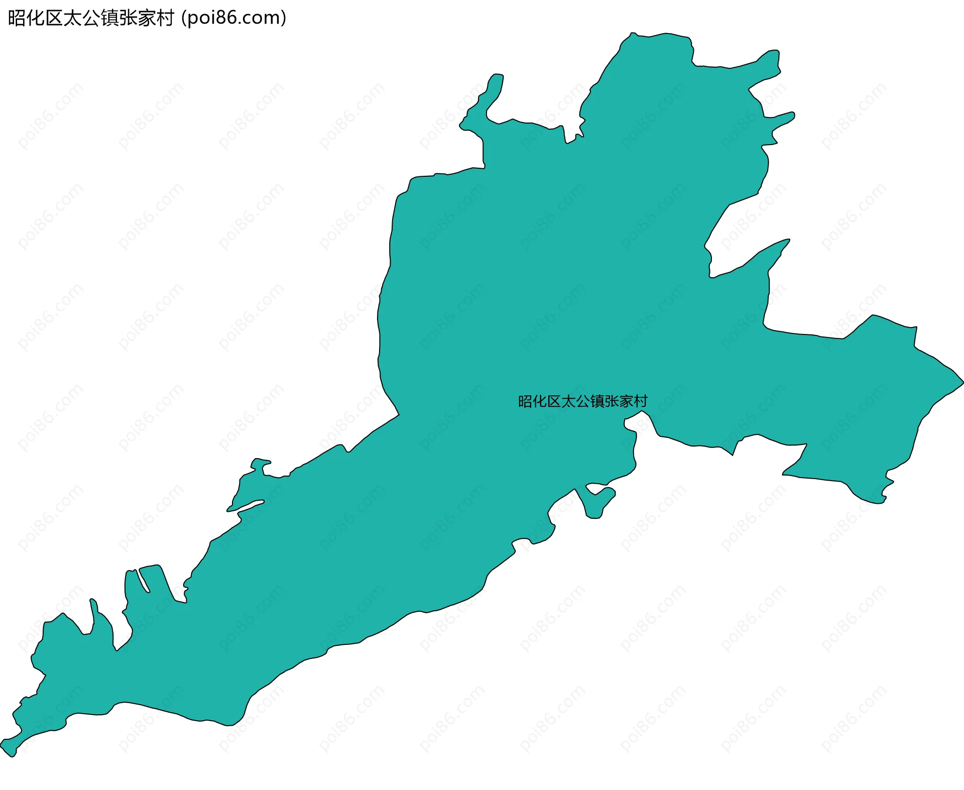 昭化区太公镇张家村边界地图