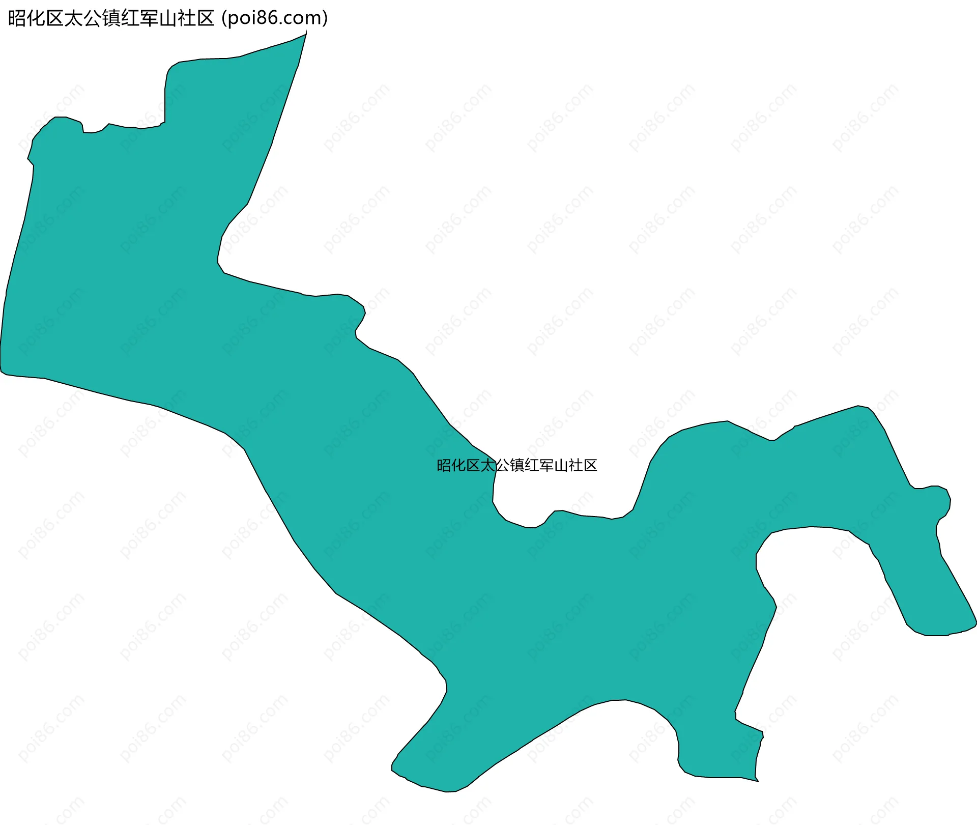 昭化区太公镇红军山社区边界地图