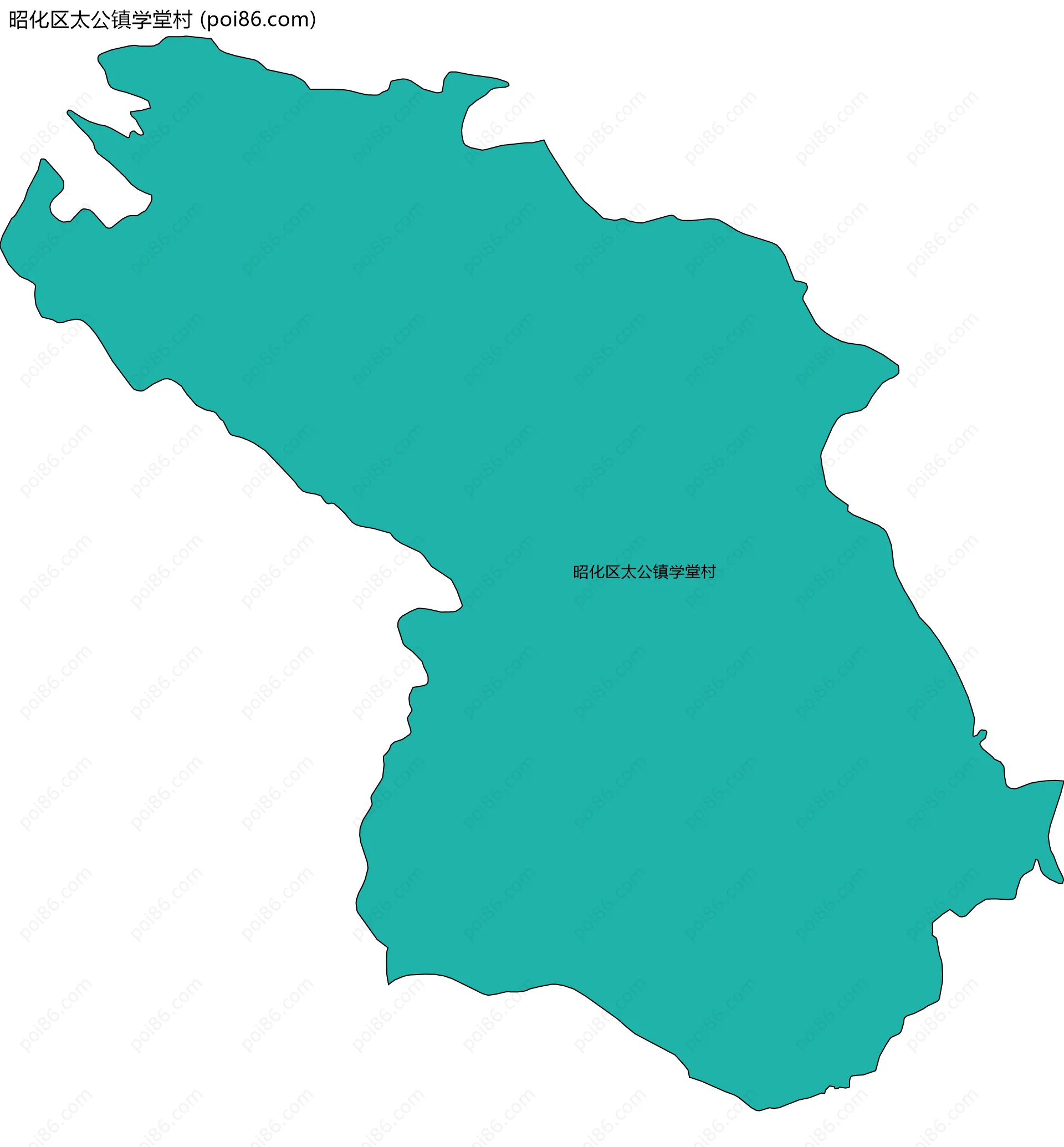 昭化区太公镇学堂村边界地图