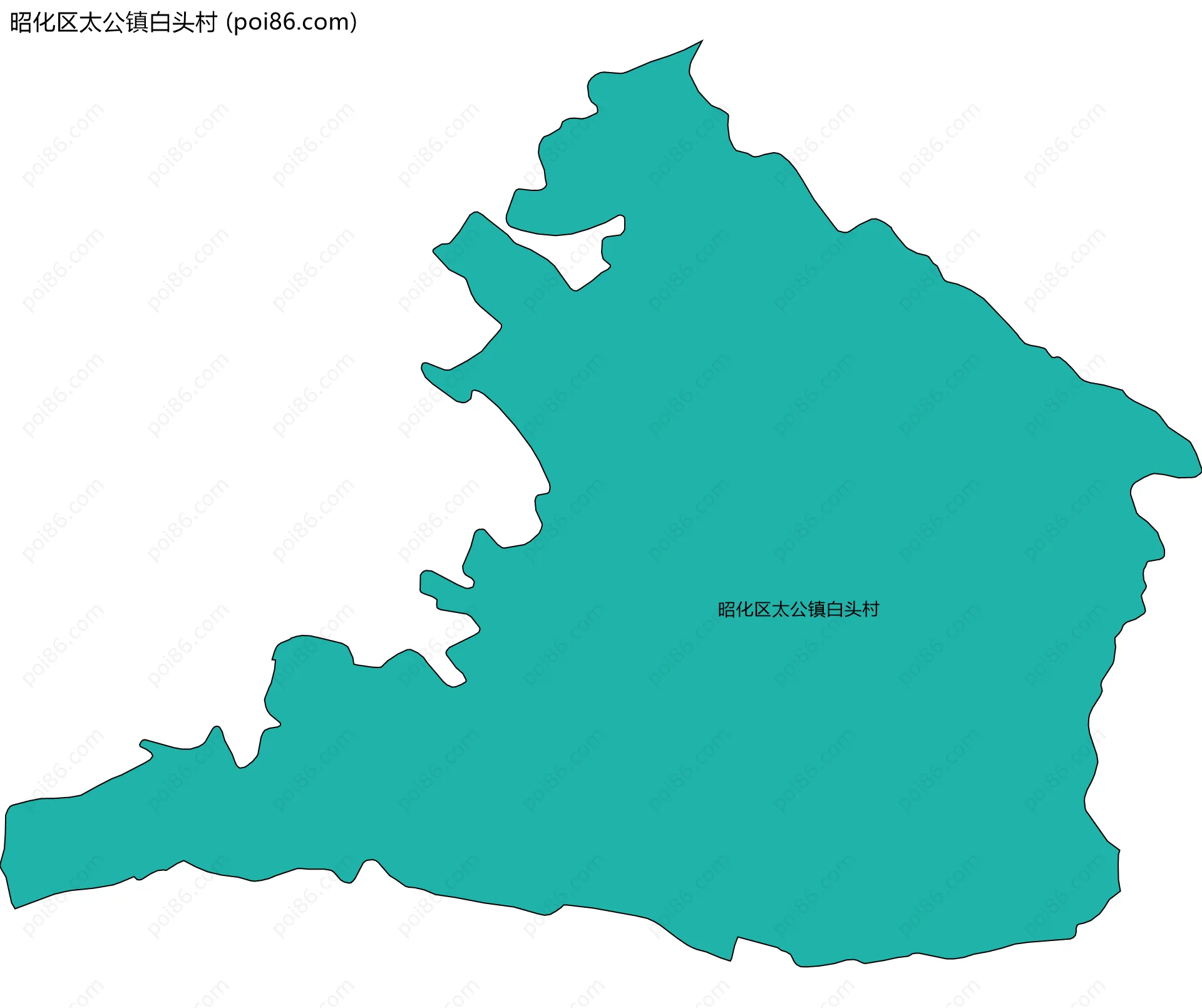 昭化区太公镇白头村边界地图