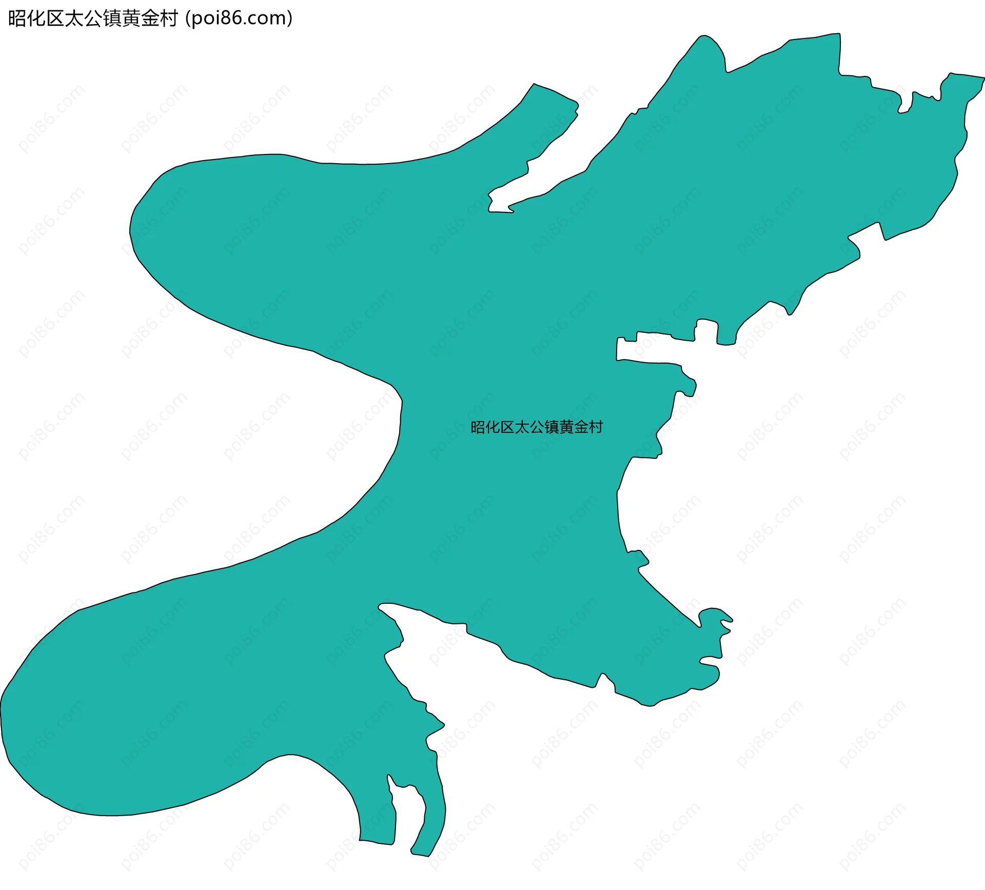 昭化区太公镇黄金村边界地图