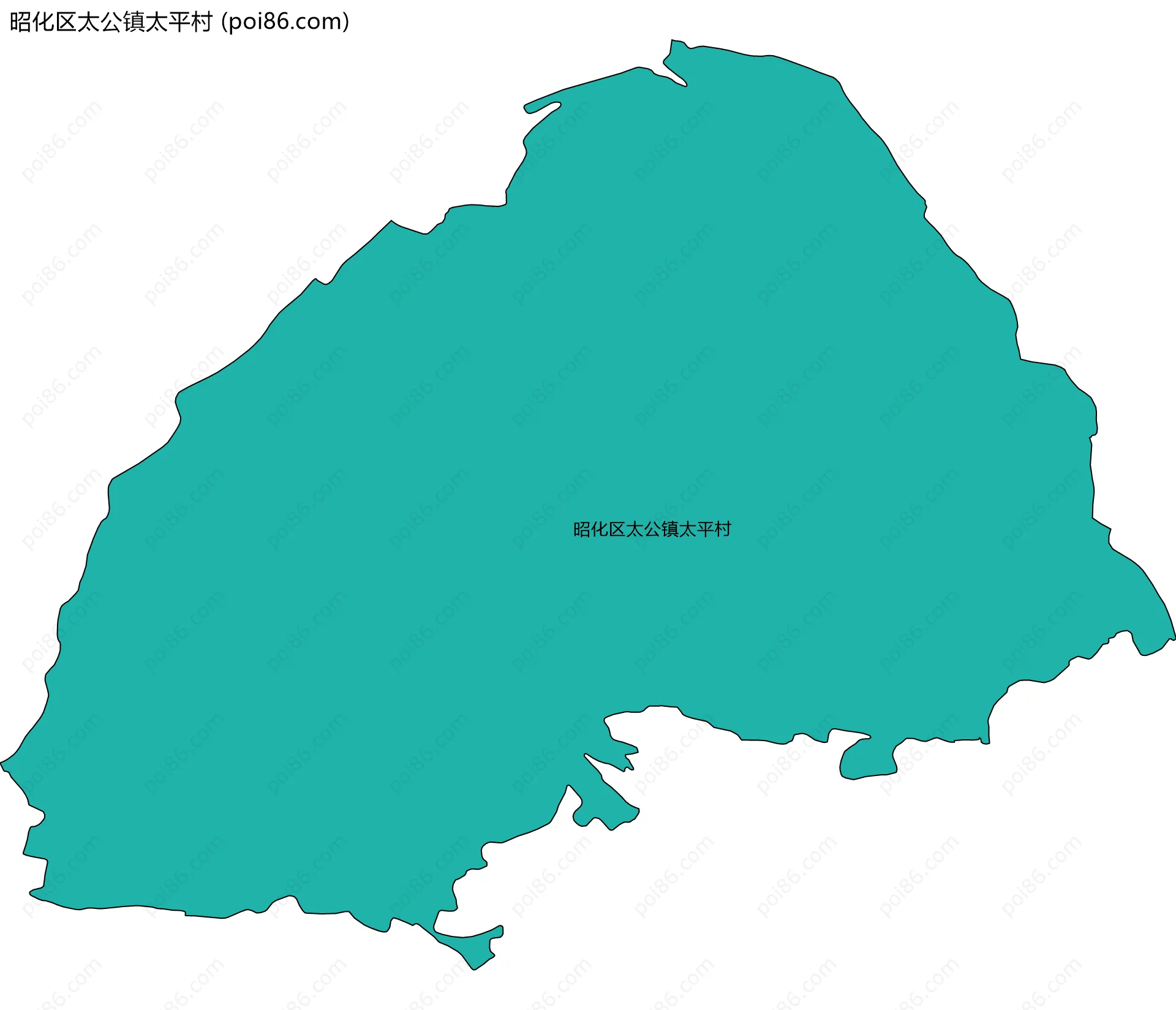 昭化区太公镇太平村边界地图