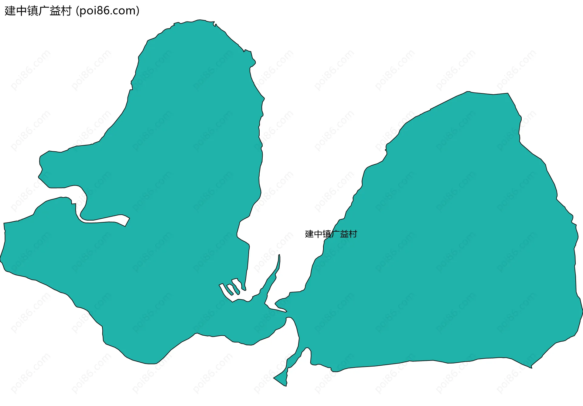 建中镇广益村边界地图