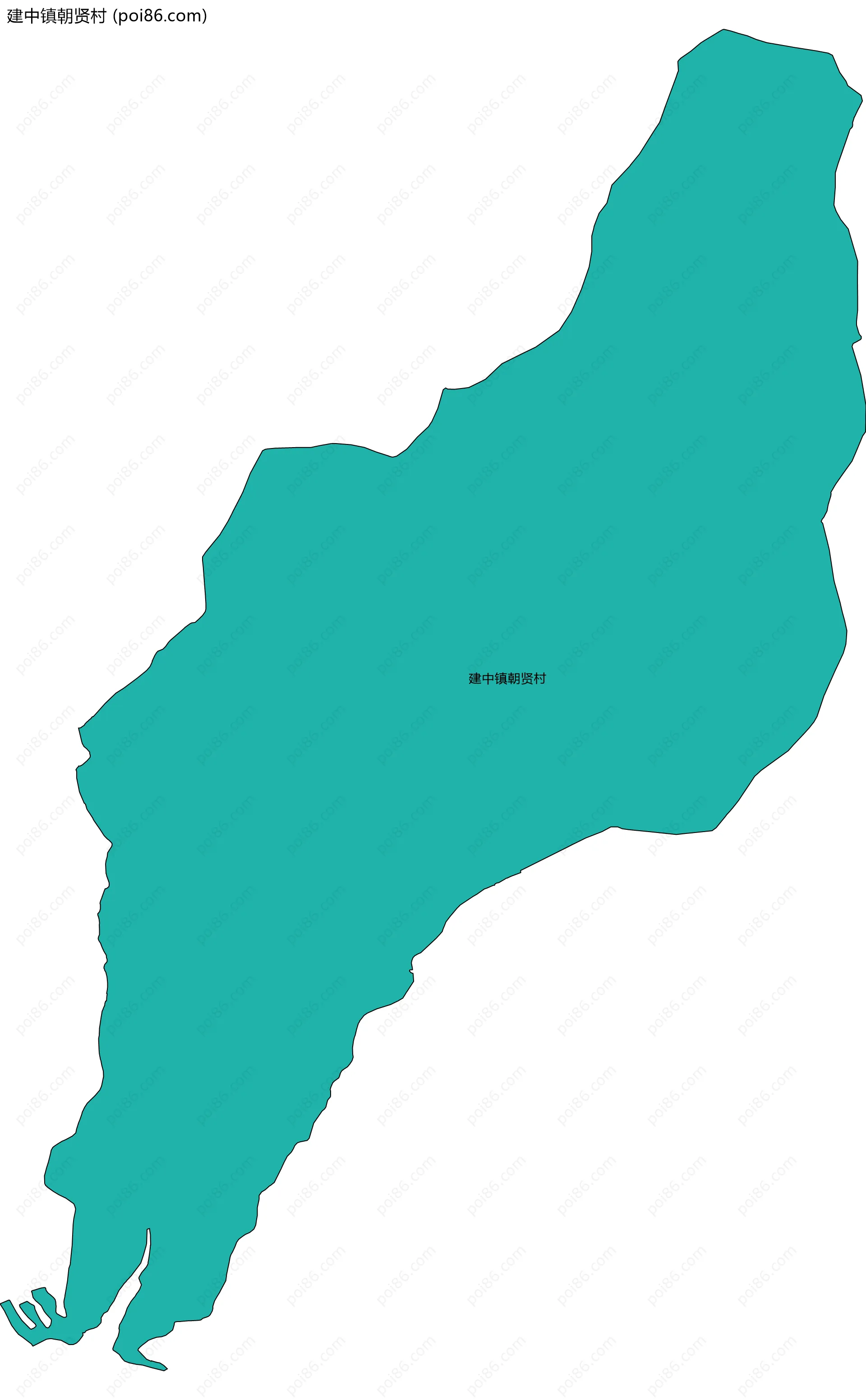 建中镇朝贤村边界地图