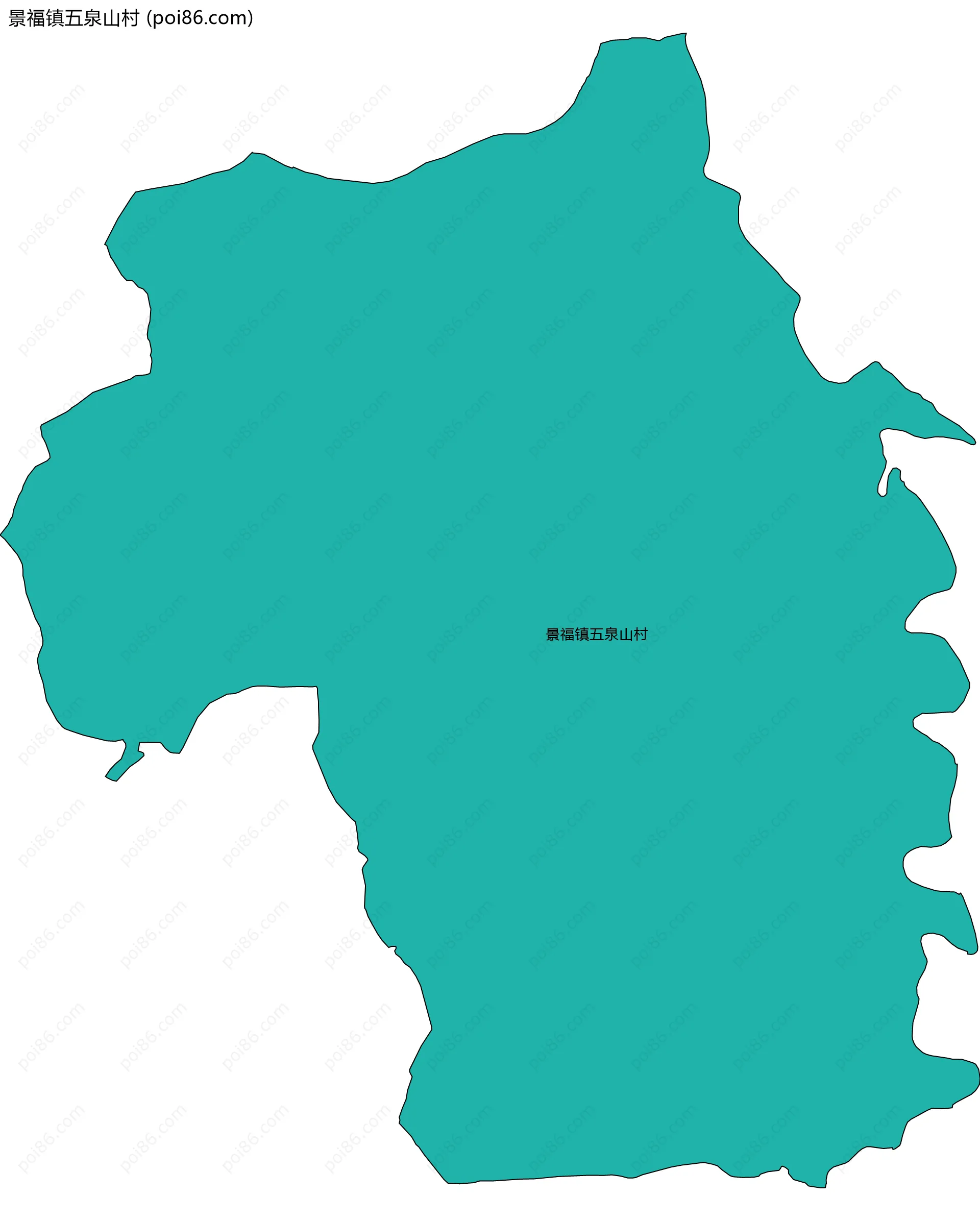 景福镇五泉山村边界地图