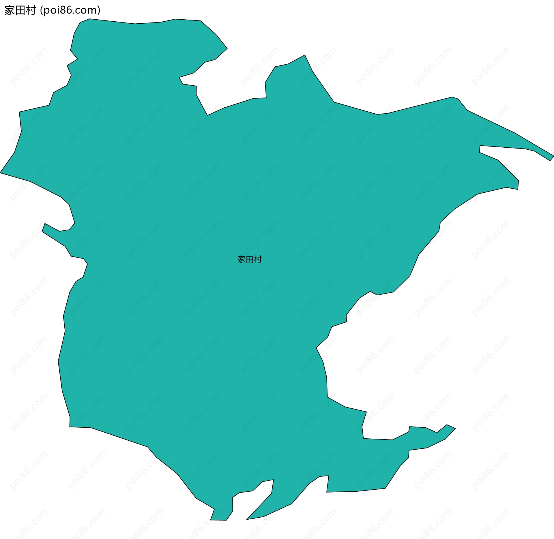 家田村边界地图