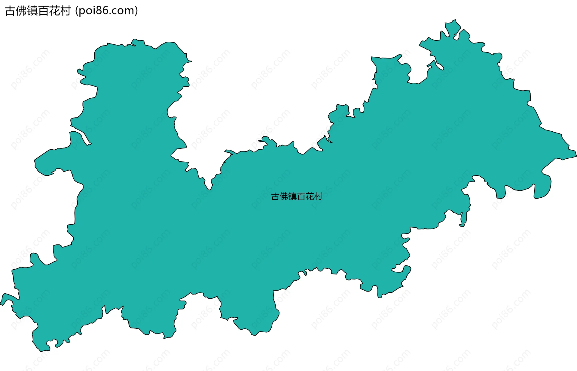 古佛镇百花村边界地图