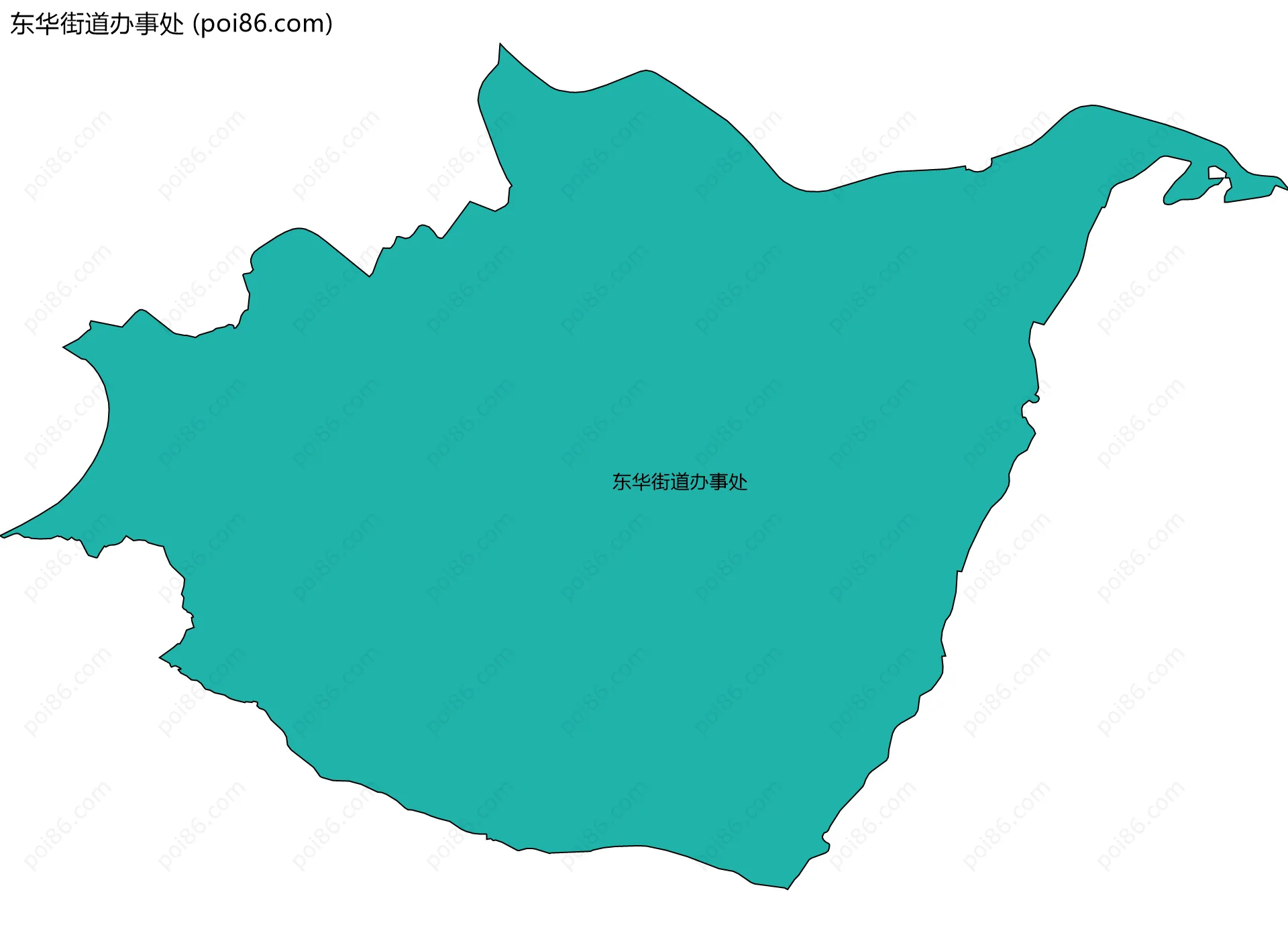 东华街道办事处边界地图(五级行政区划)