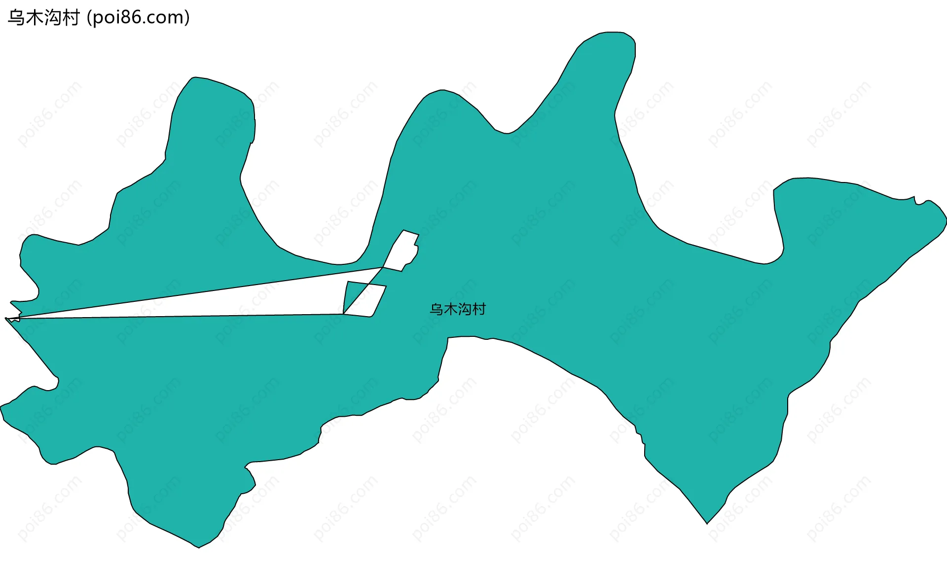 乌木沟村边界地图