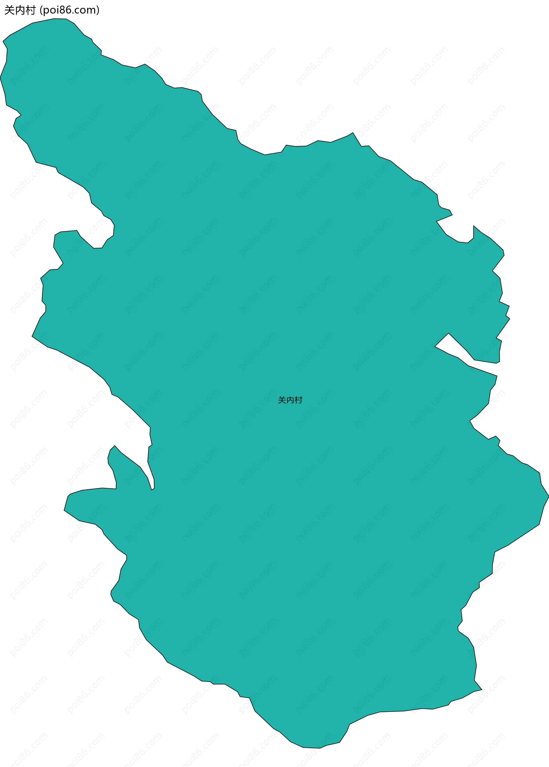 关内村边界地图