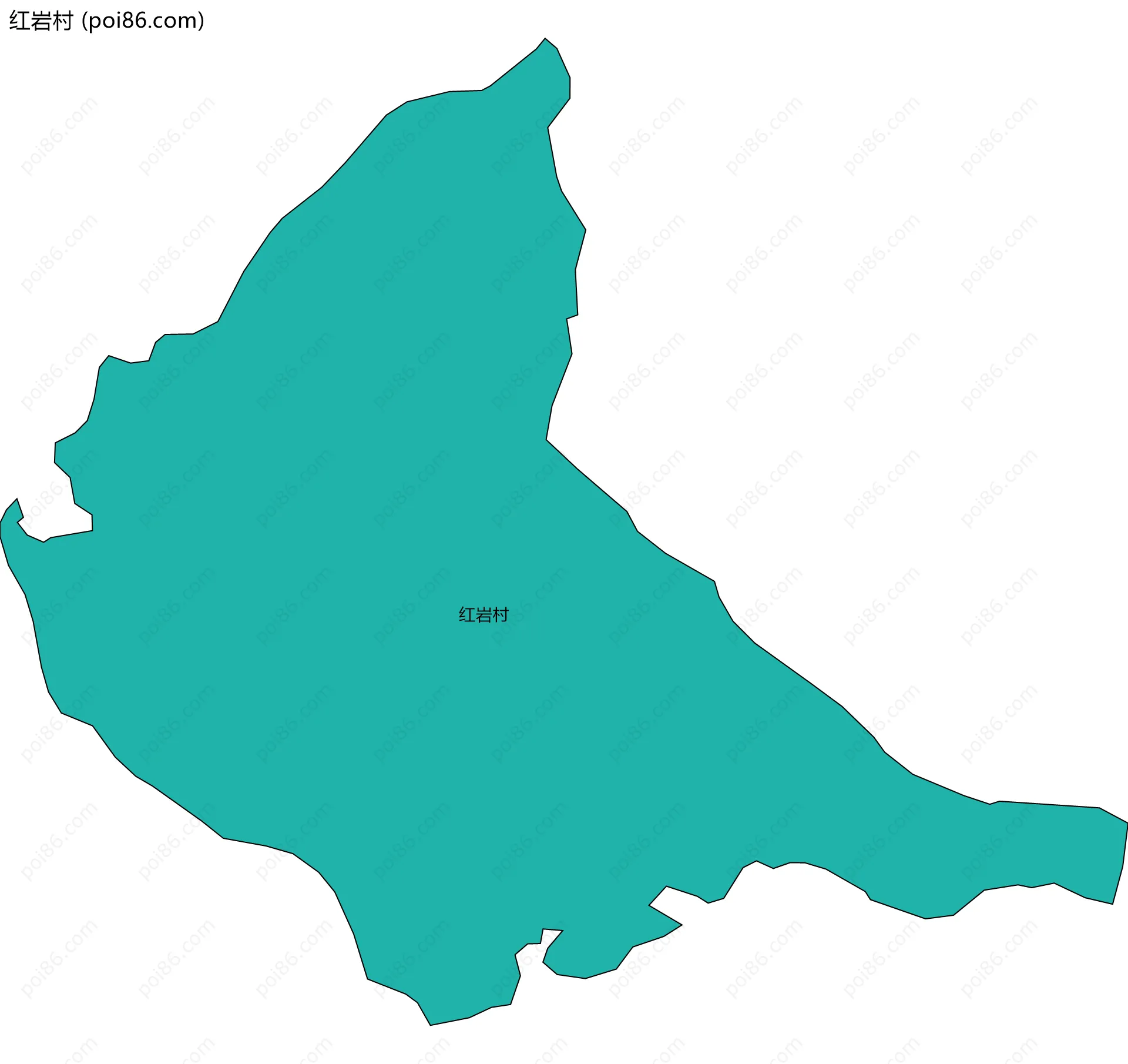 红岩村边界地图