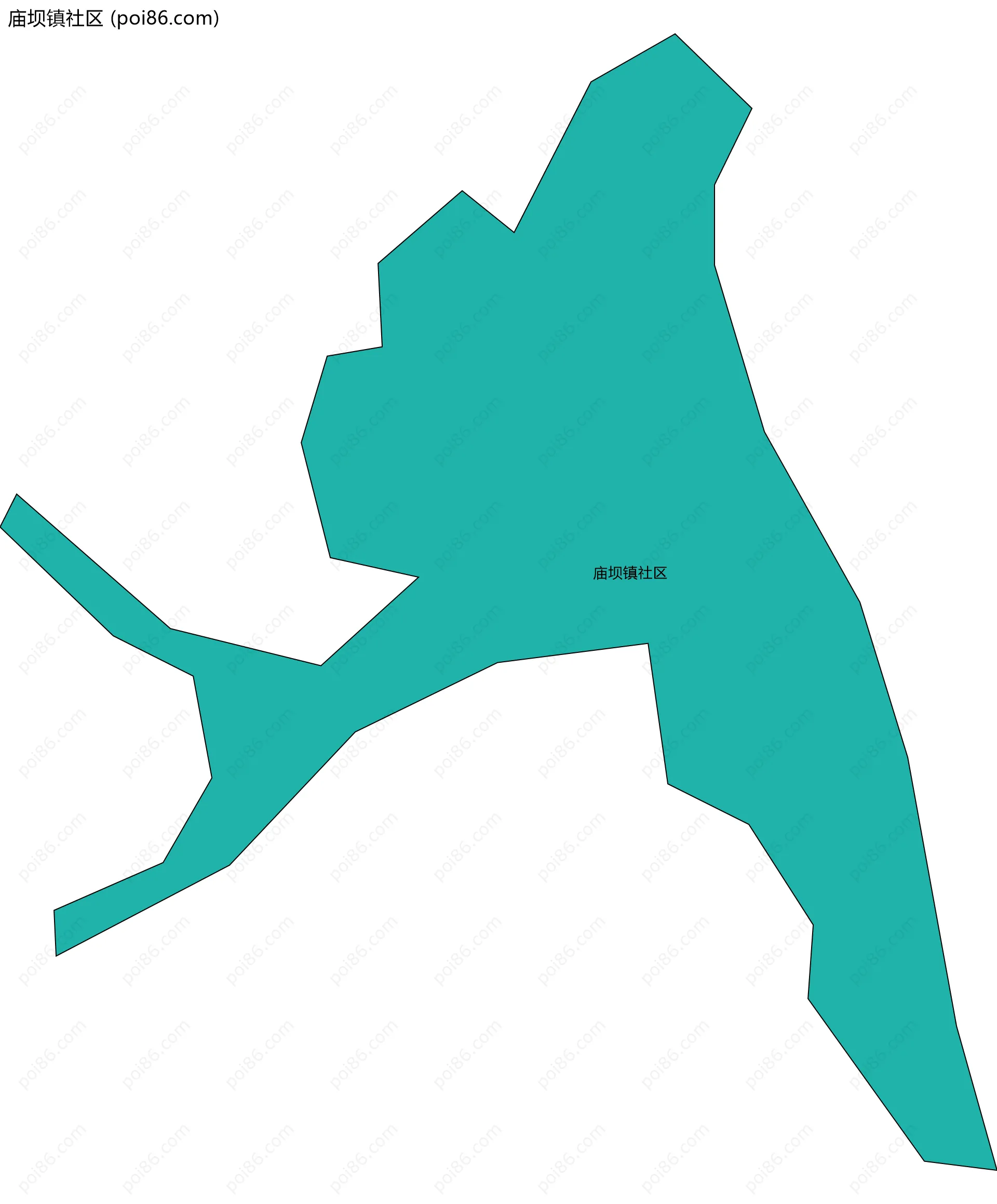 庙坝镇社区边界地图